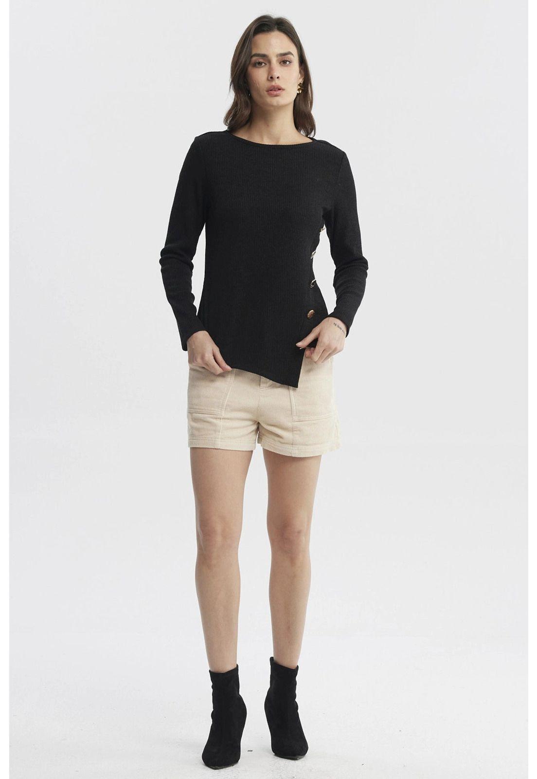 Sweater Mujer Ajustado Negro - lll-3