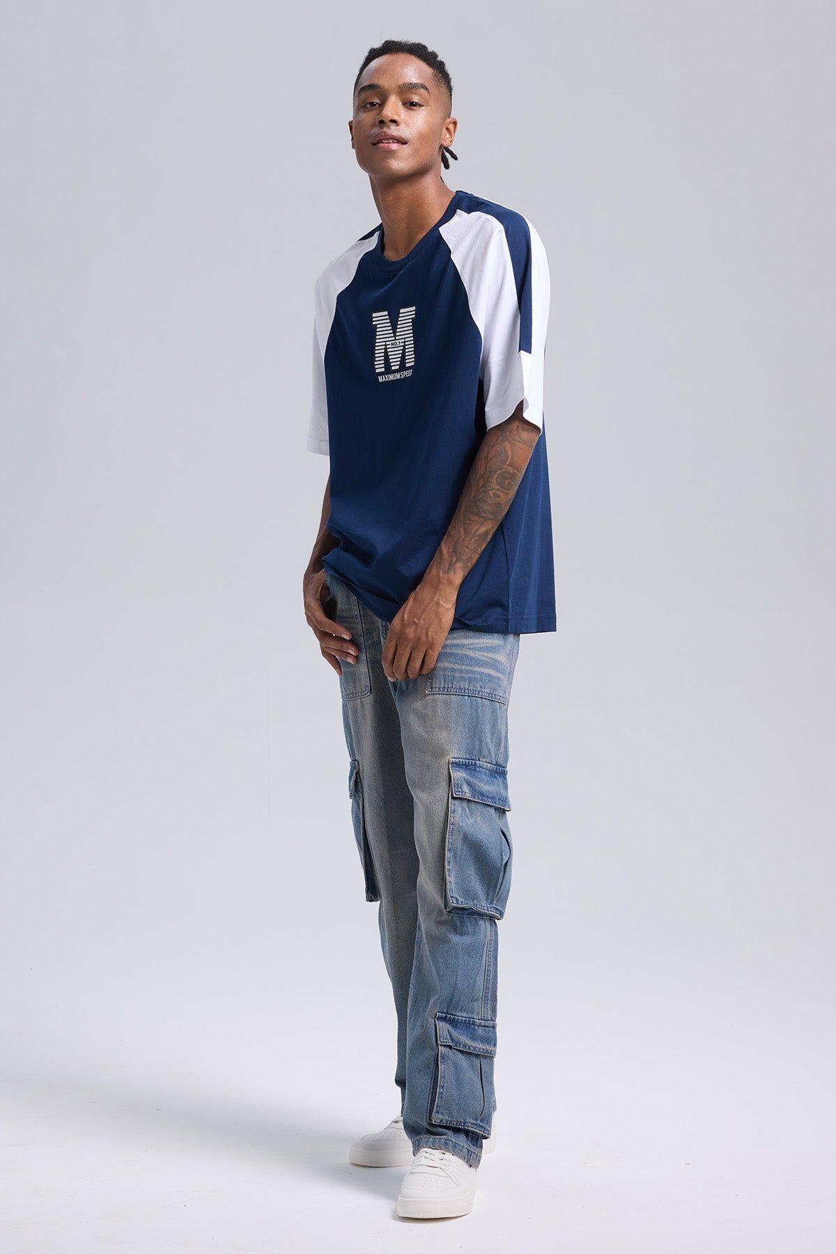 Polera Hombre Manga Contratono Azul Claro-3