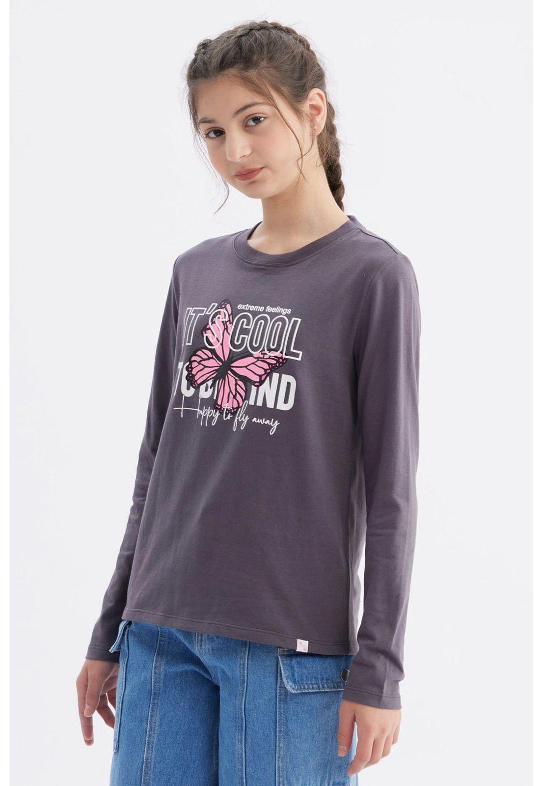 Polera Niña Básica Teen Marengo-1