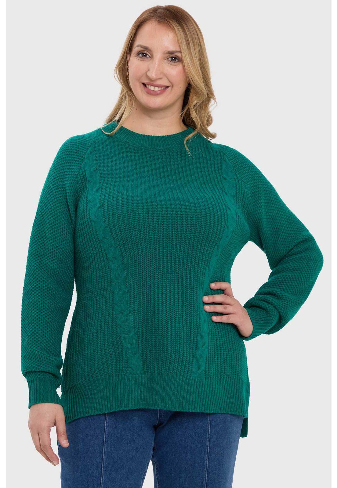 Sweater Mujer Calado Verde - ll-0