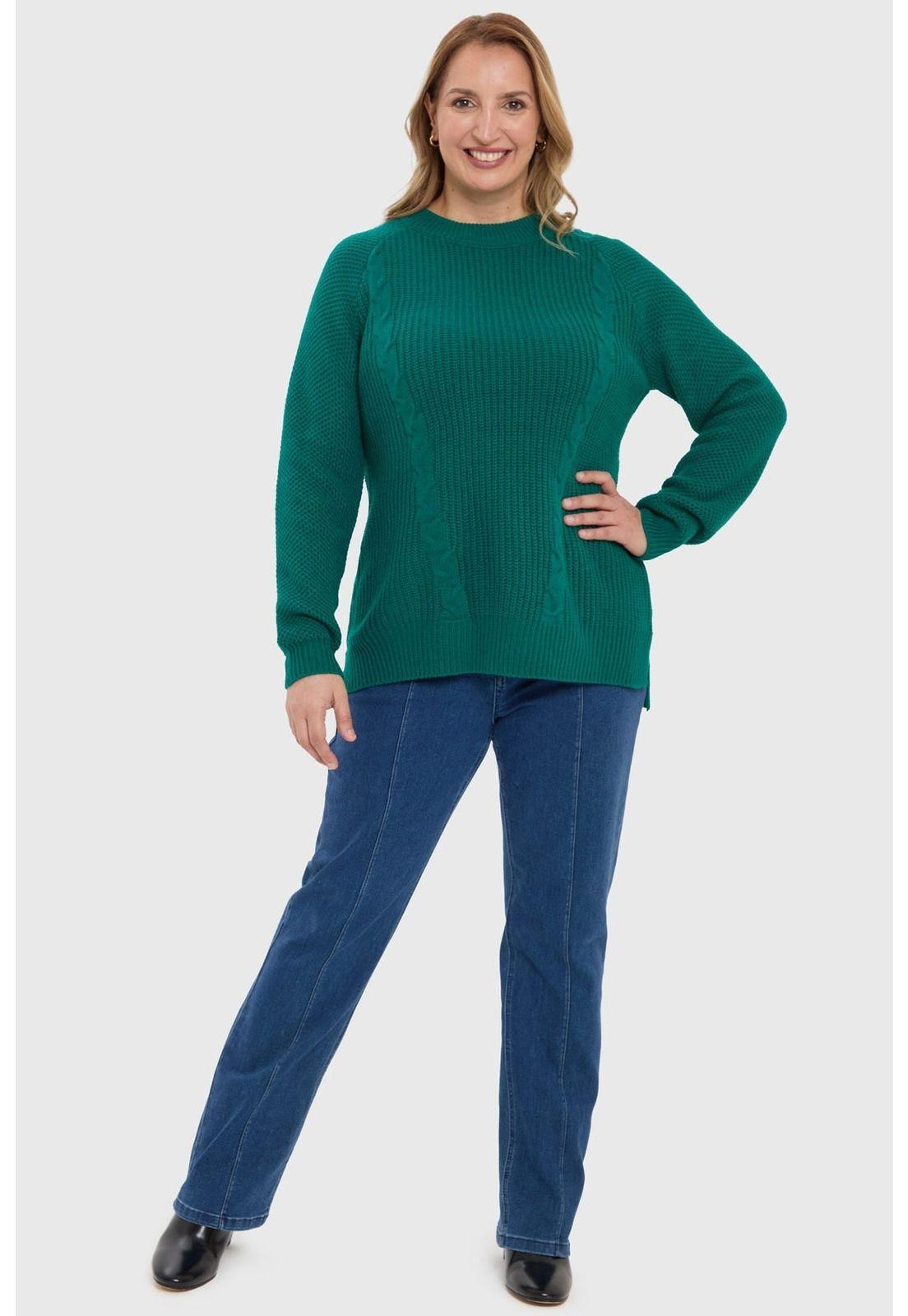 Sweater Mujer Calado Verde - ll-3