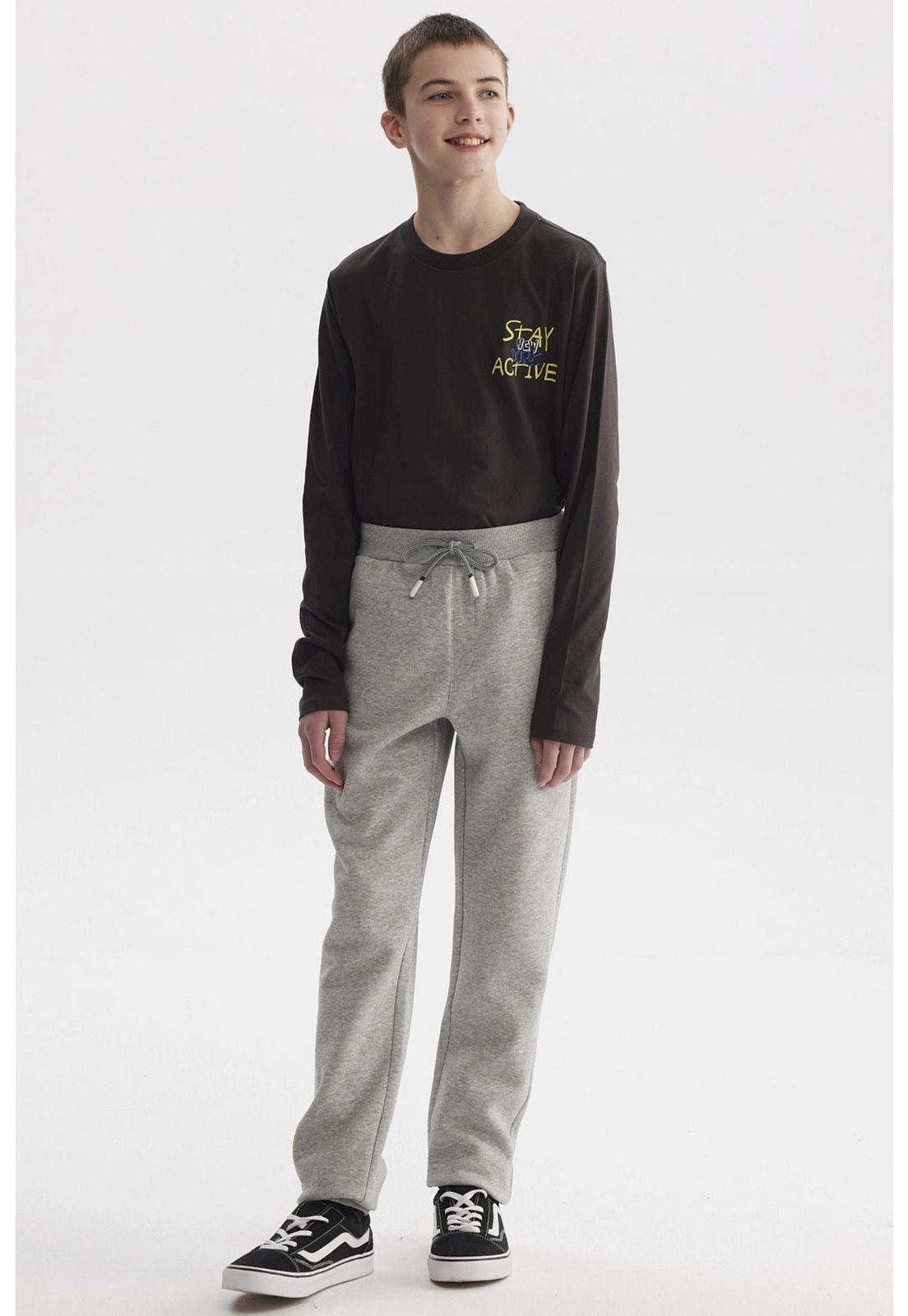 Pantalón Buzo Niño Bipack Teen Gris Melange-6