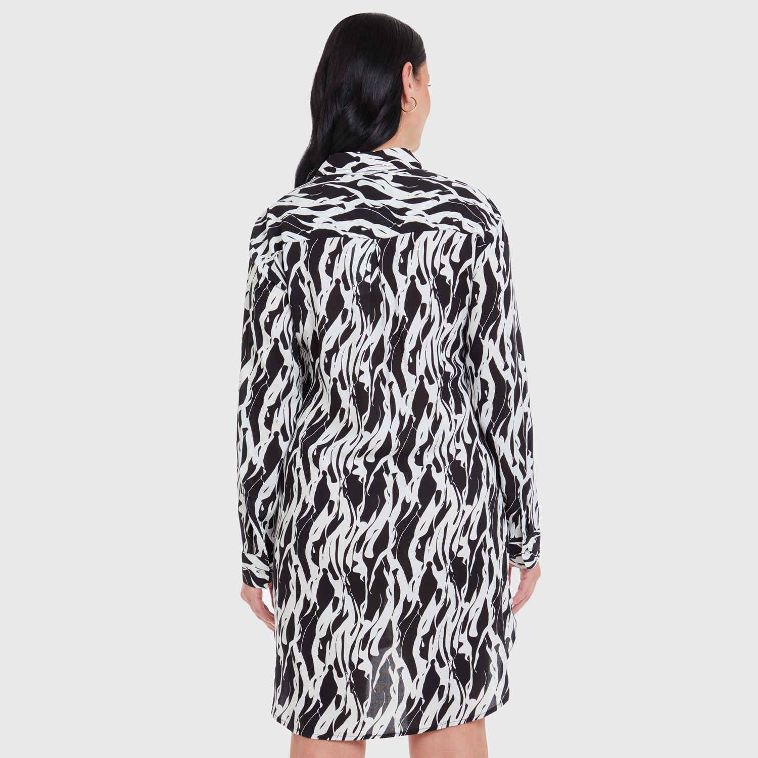 Blusa Camisera Long Fit Crudo Mujer-2