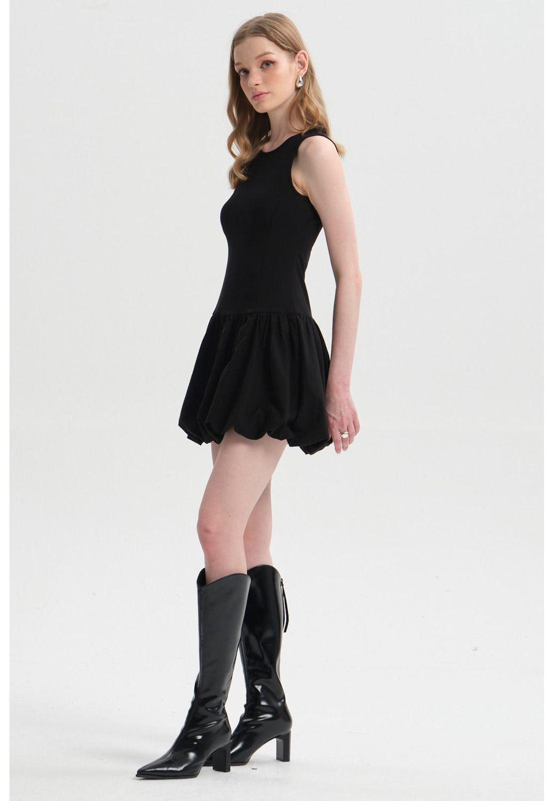 Vestido Mujer Globo Negro-1