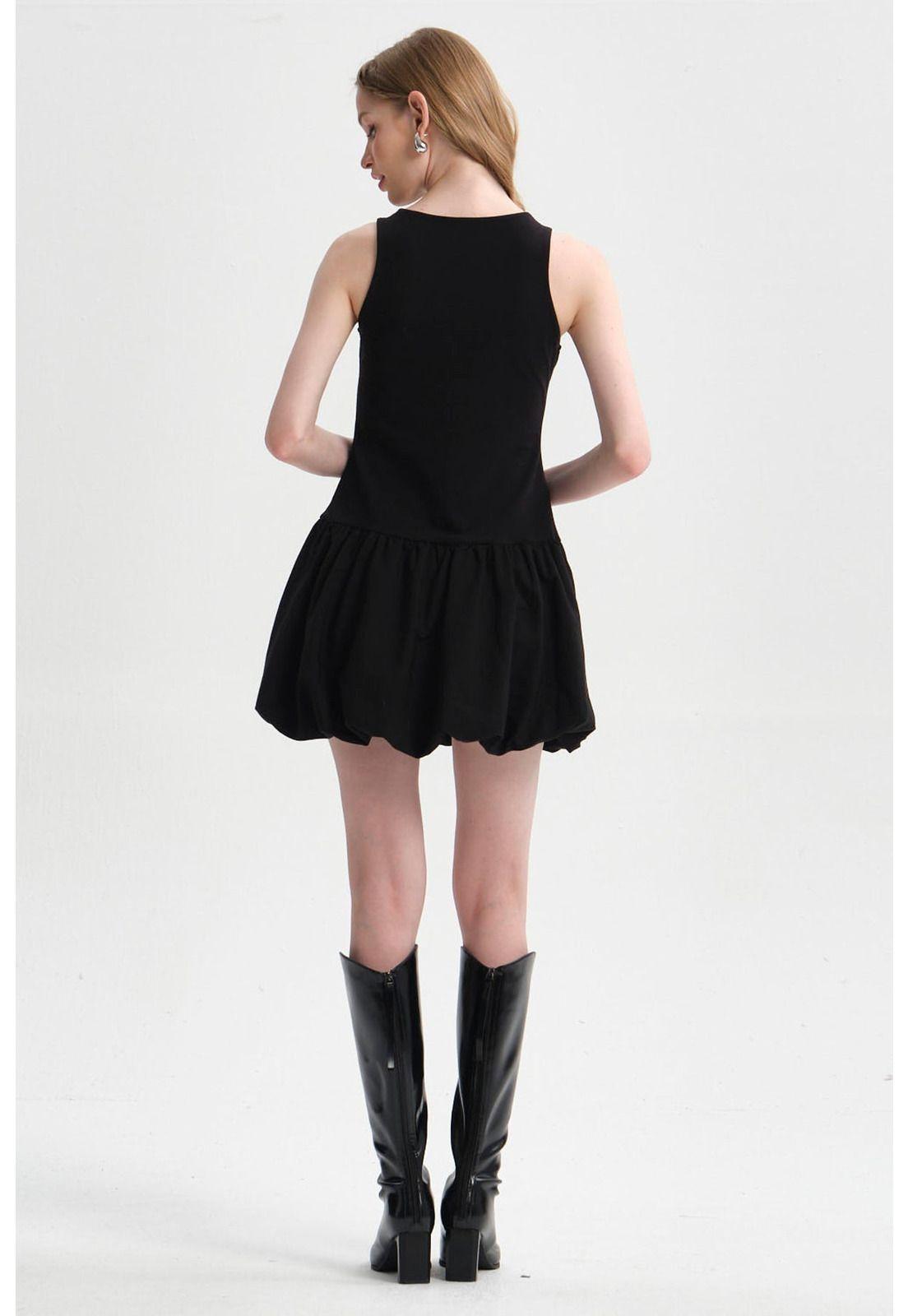 Vestido Mujer Globo Negro-3