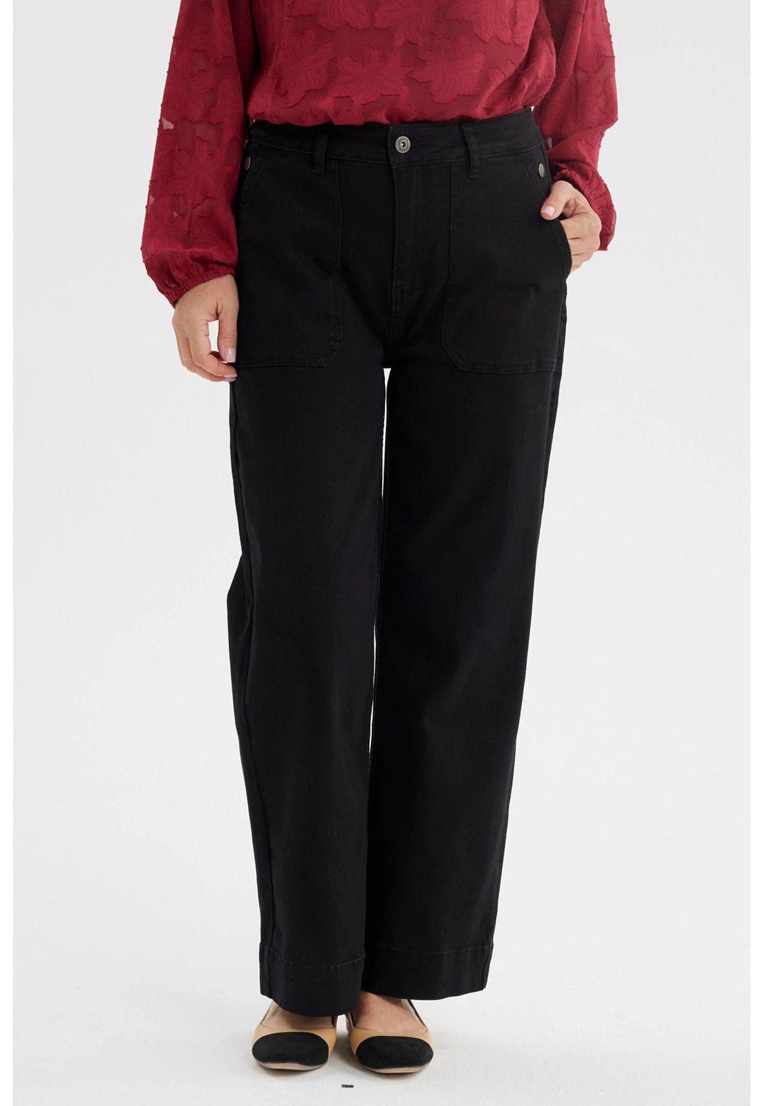 Jeans Mujer Clásico Calce Recto Negro-0