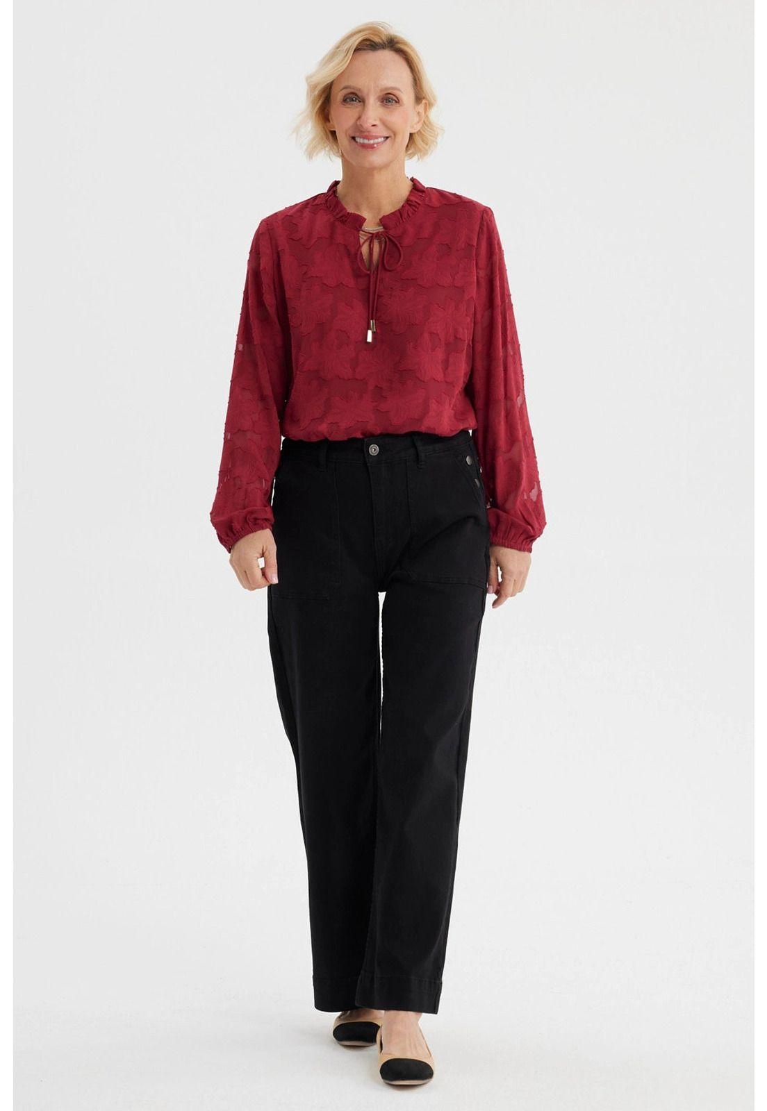 Jeans Mujer Clásico Calce Recto Negro-3