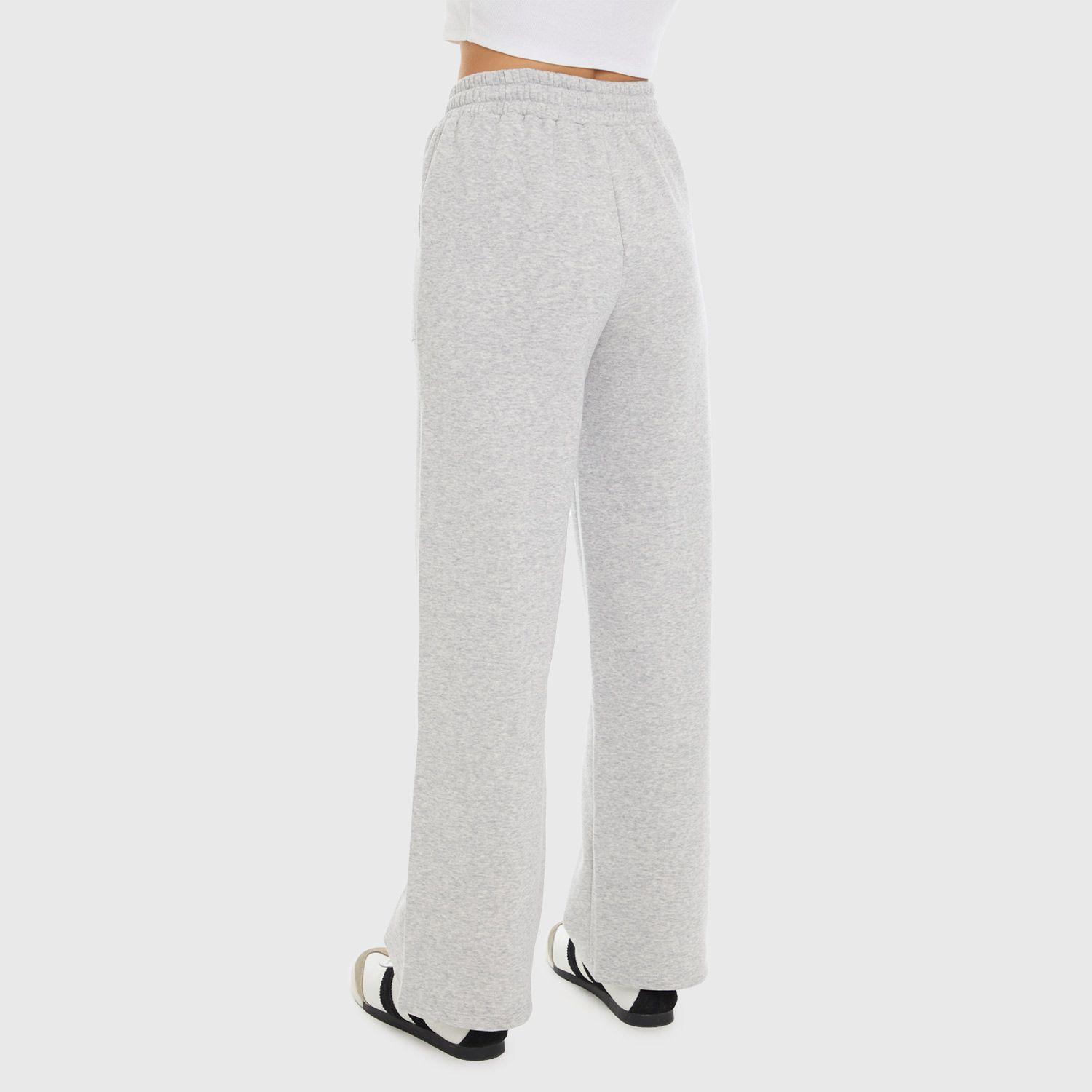 Pantalón Buzo Mujer Wide Leg Gris Melange Fashion's Park-2