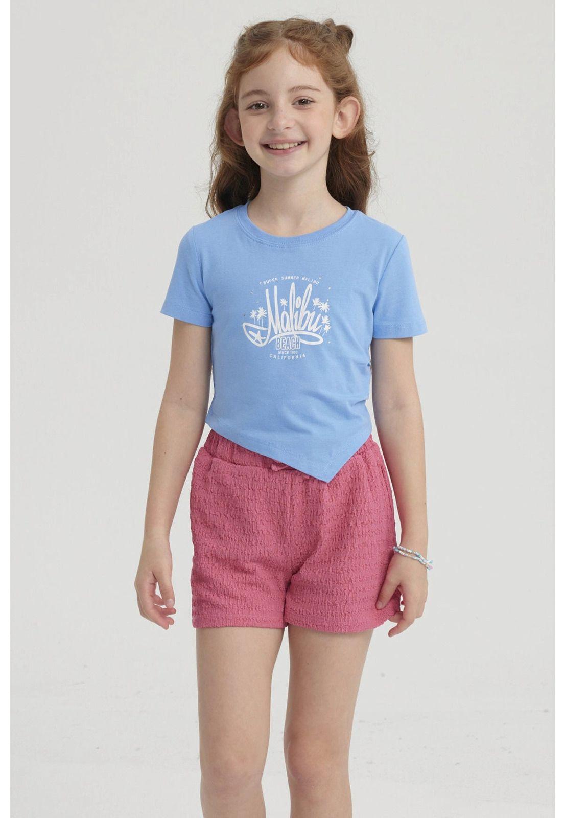 Polera Niña Print Basta Simétrica Azulino-0