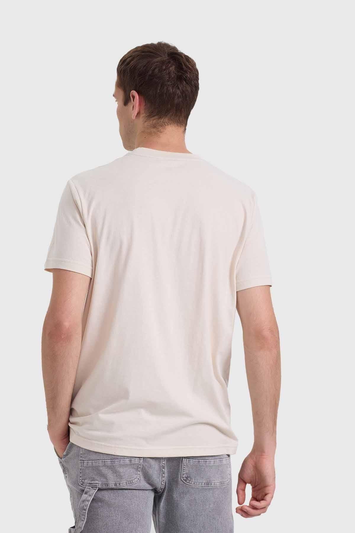 Polera Hombre Con Bolsillo Beige / Verde-2