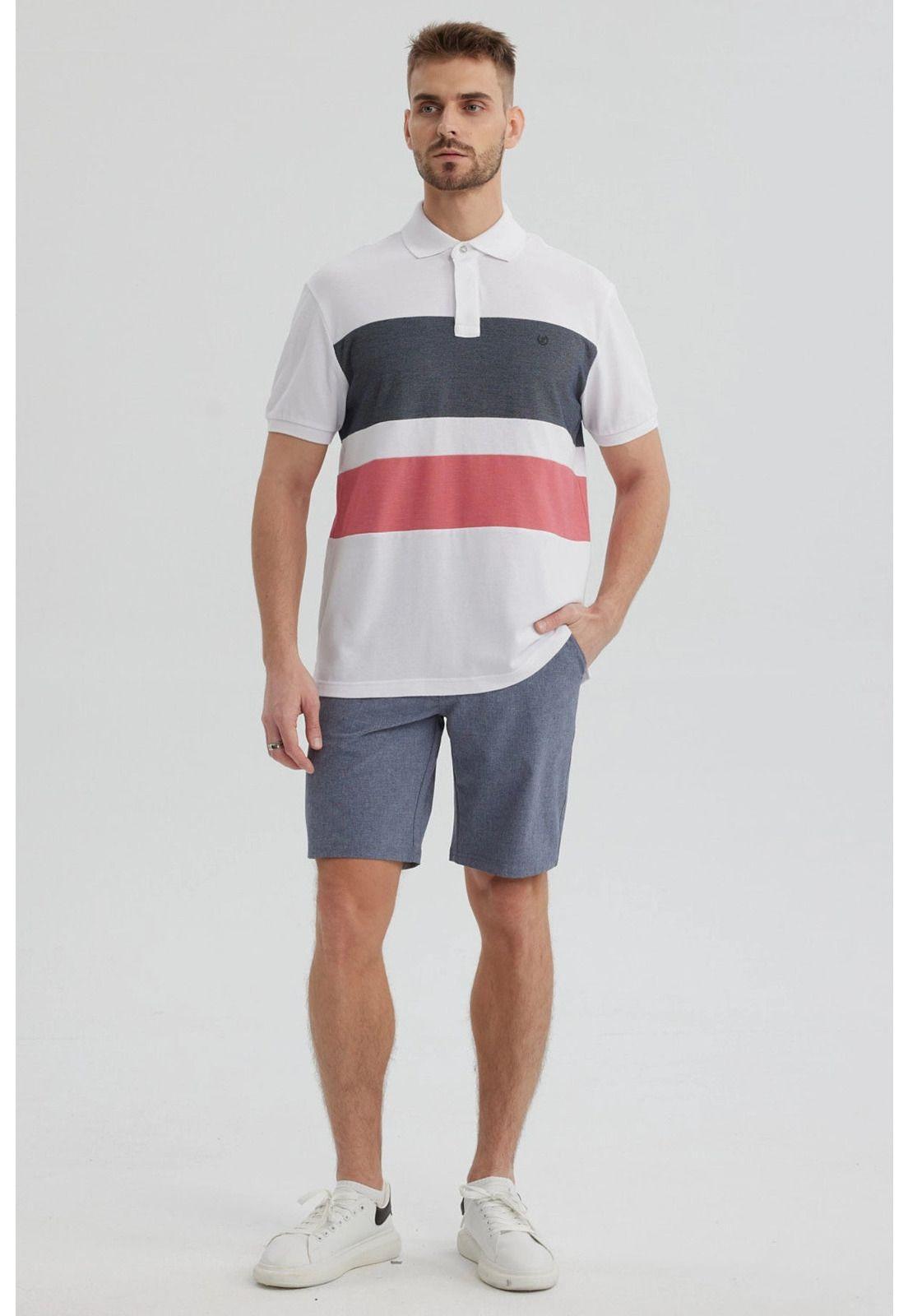 Polera Hombre Franjas Horizontales Rojo-3