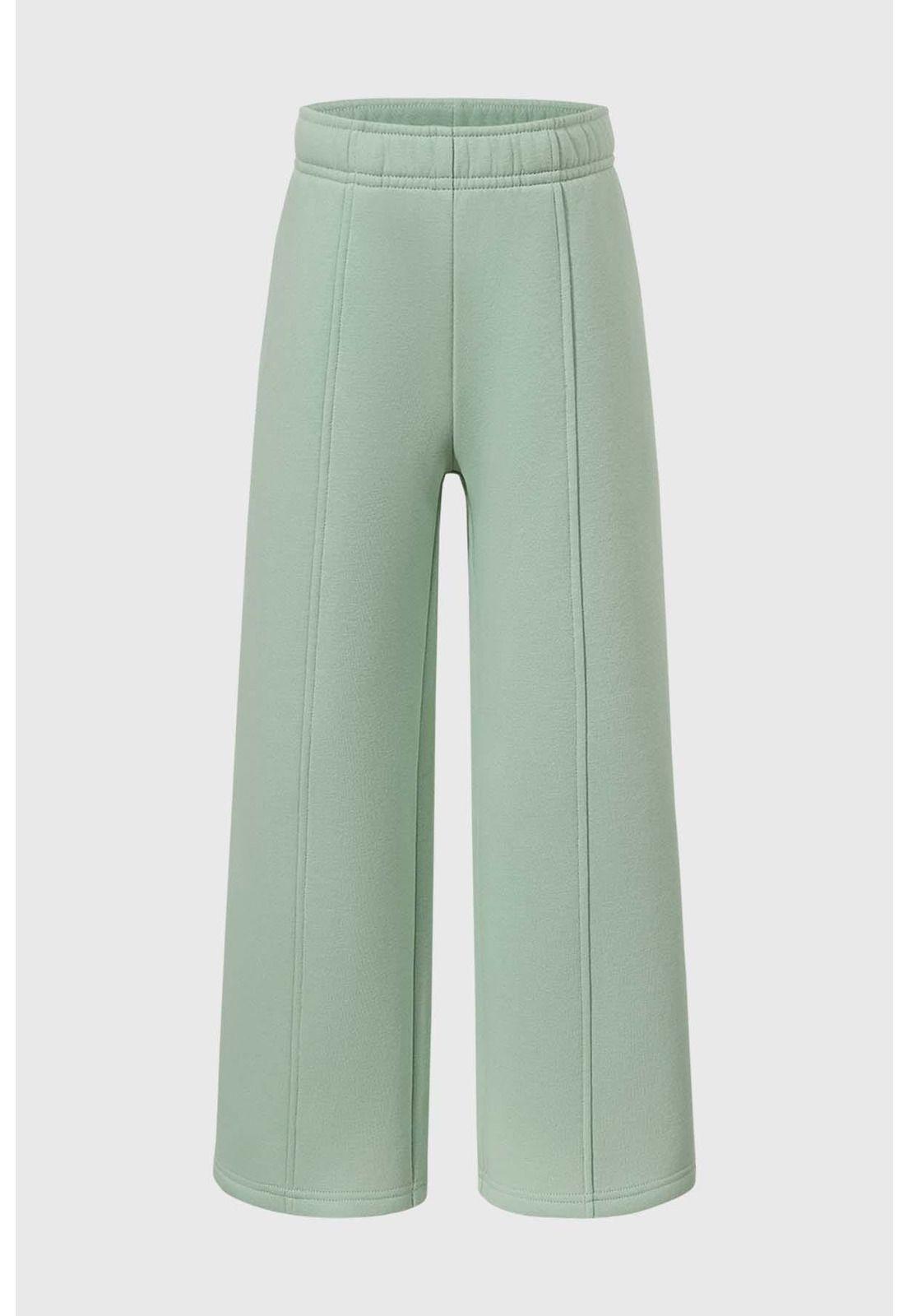 Pantalón Buzo Niña Wide Leg Verde-0