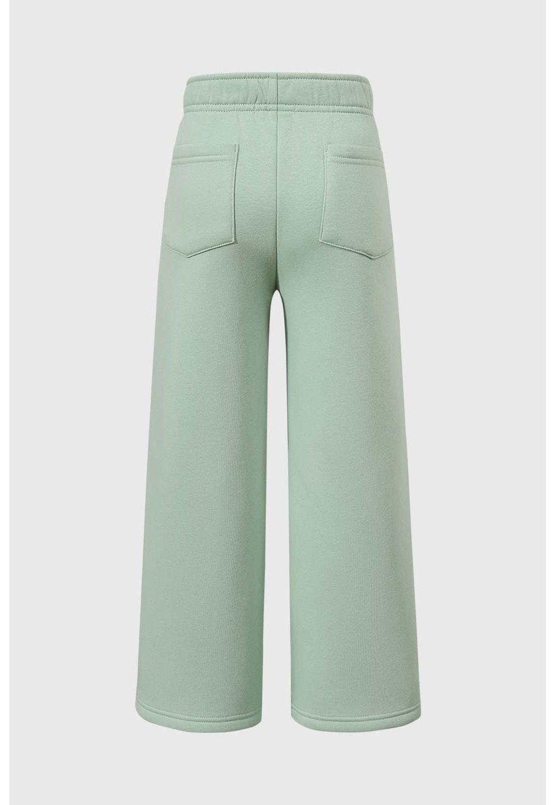 Pantalón Buzo Niña Wide Leg Verde-1