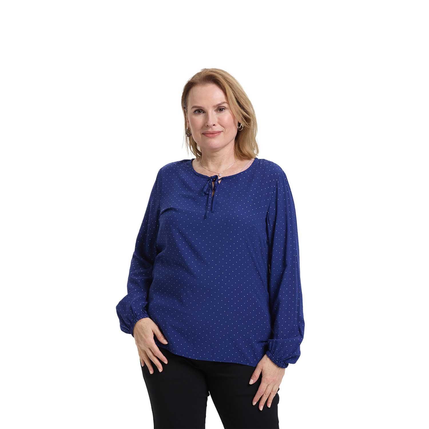 Blusa Mujer Media Pata Abotonada Azul Fashion's Park-0