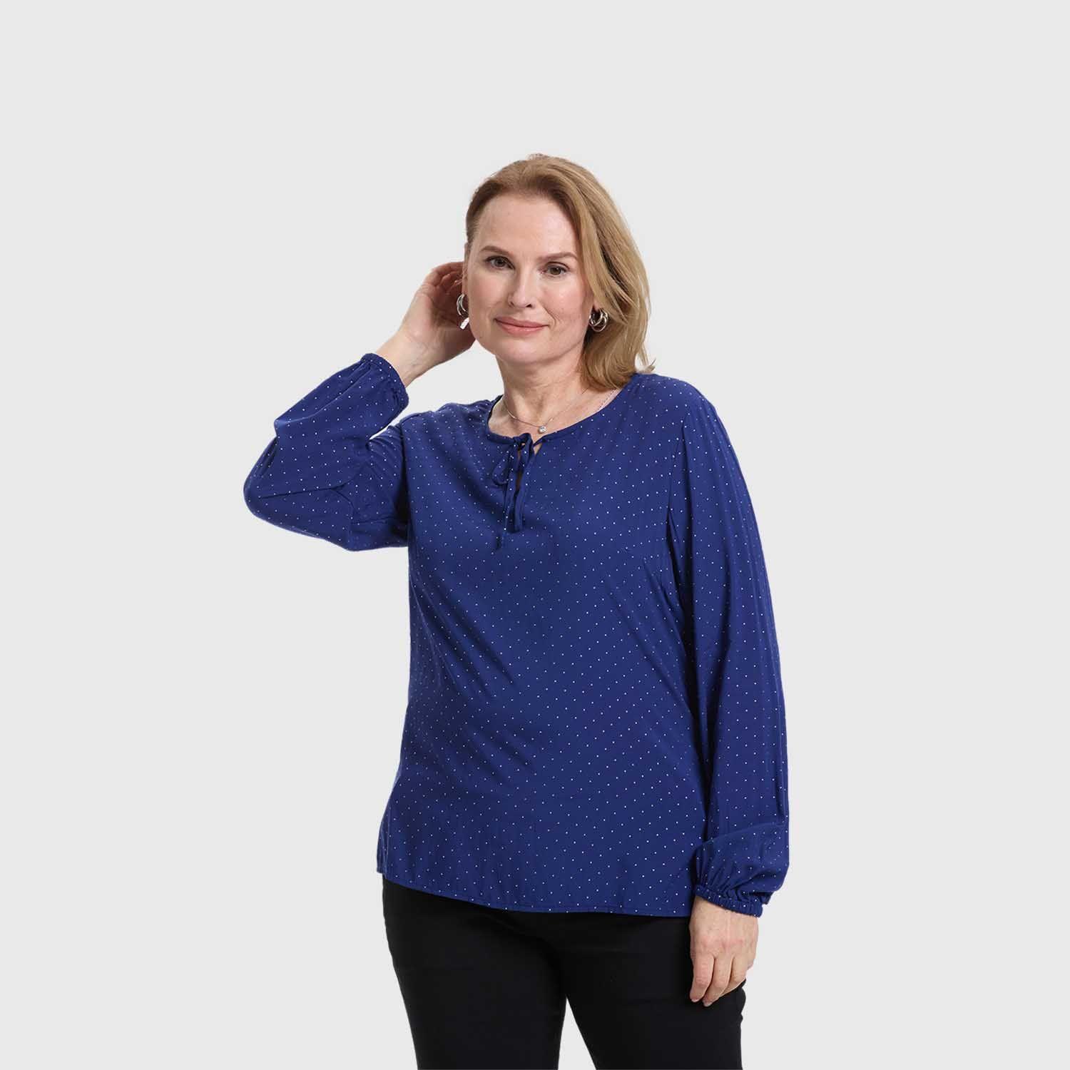 Blusa Mujer Media Pata Abotonada Azul Fashion's Park-1