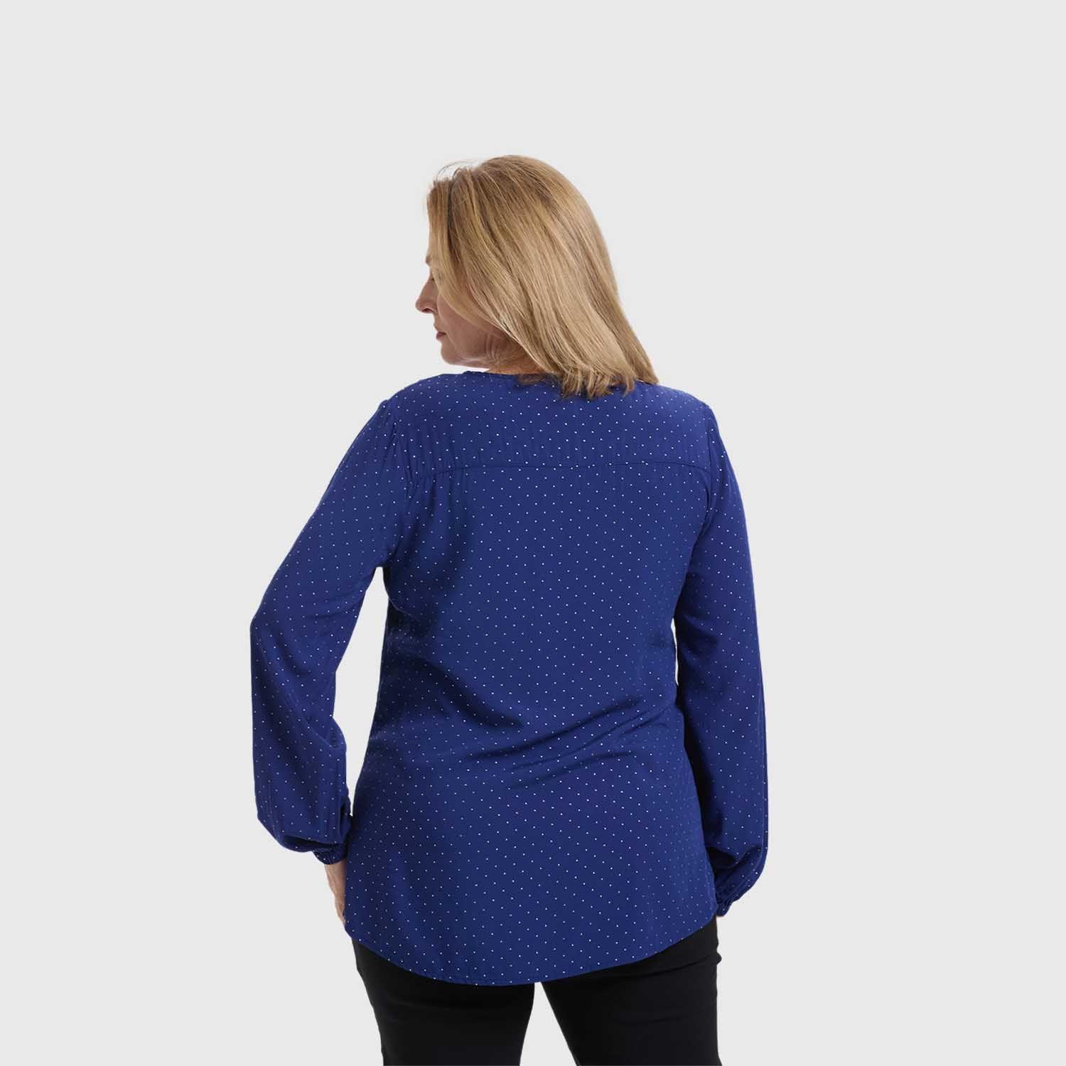 Blusa Mujer Media Pata Abotonada Azul Fashion's Park-2