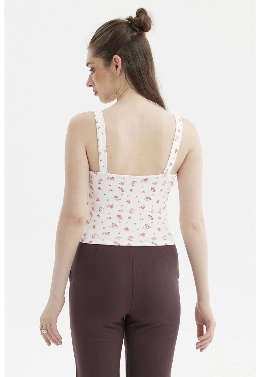 Polera Mujer Escote Corazón Y Recogido Crudo-2