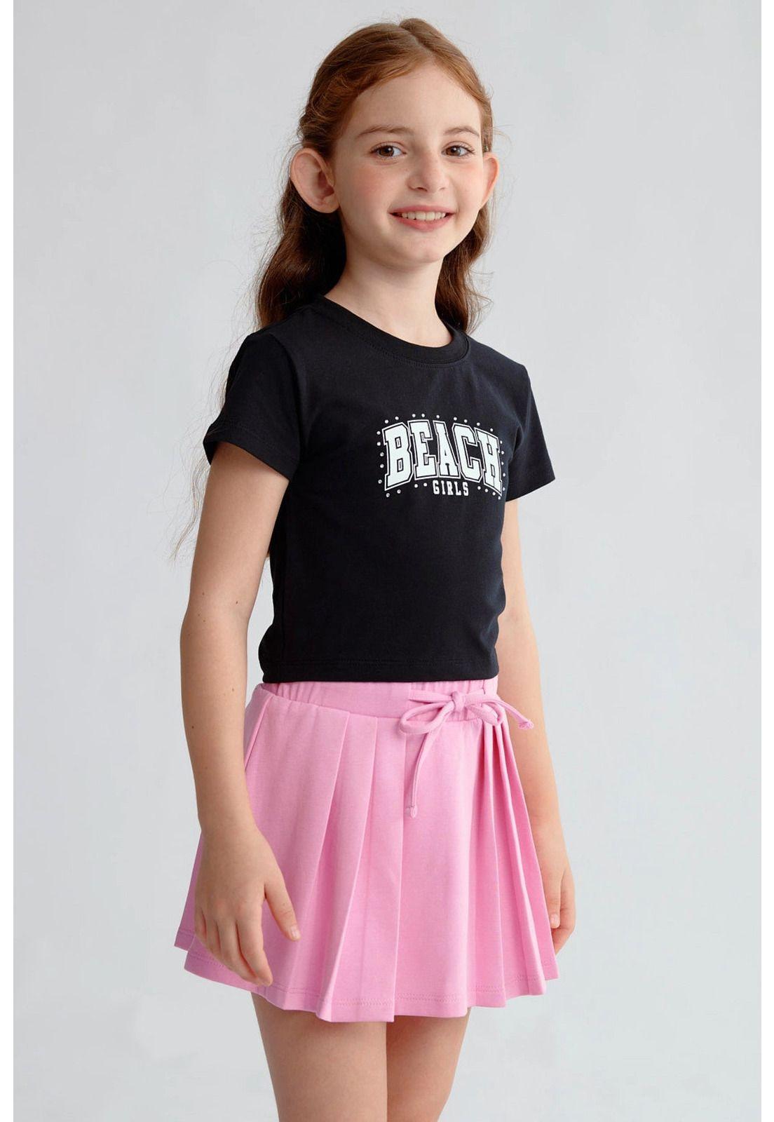 Polera Niña Aplicación Negro-1