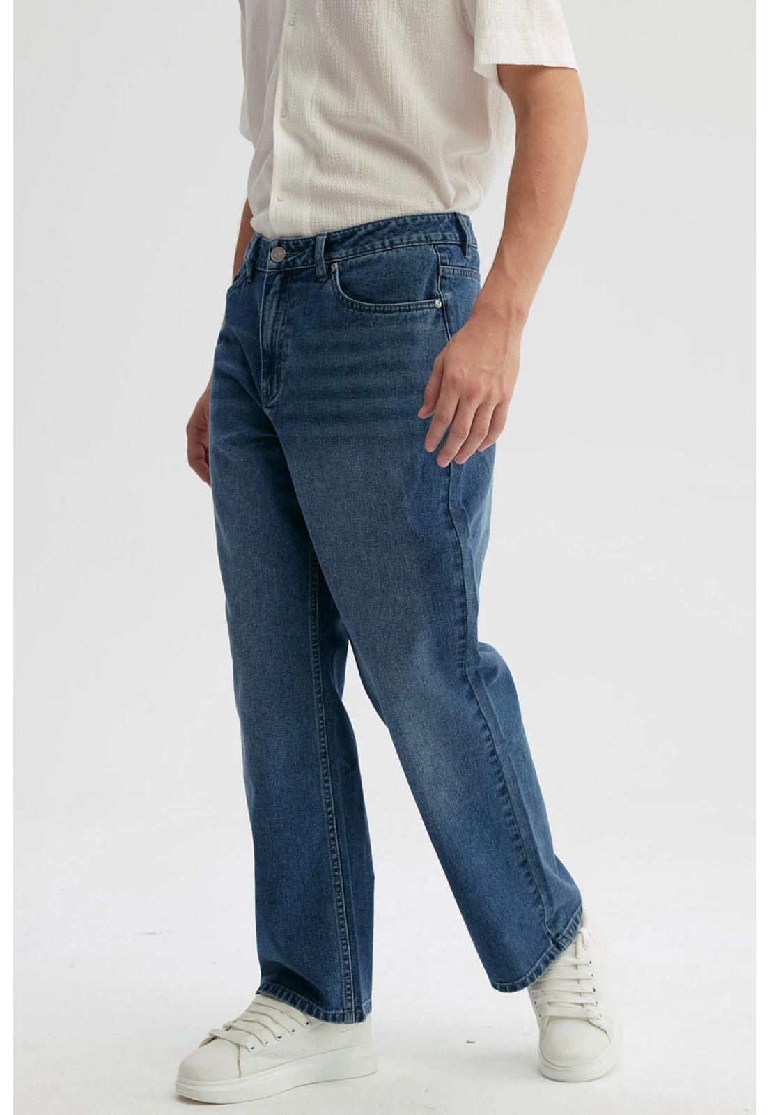 Jeans Hombre Baggy Dirty Washed Azul-2