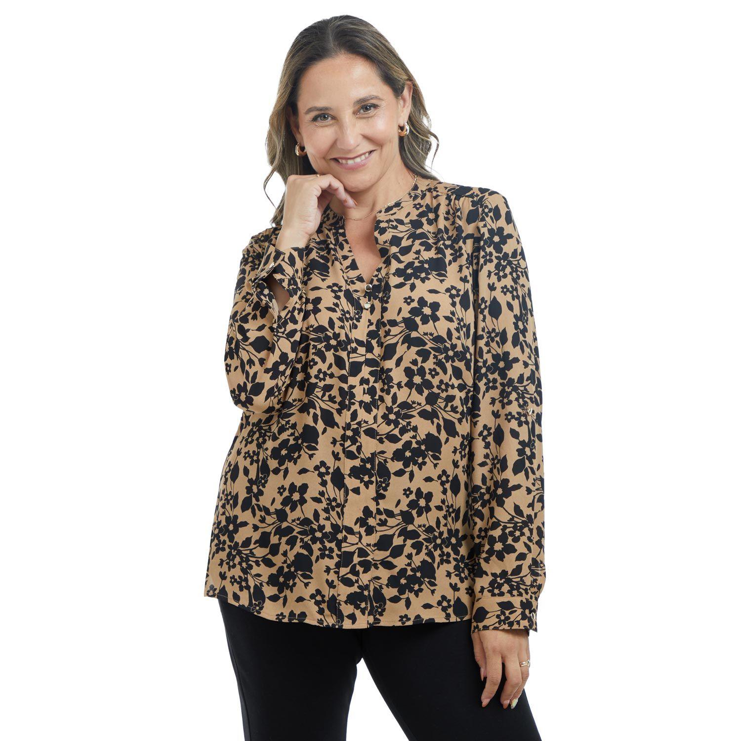 Blusa Mujer Lisa Estampado Camel-0