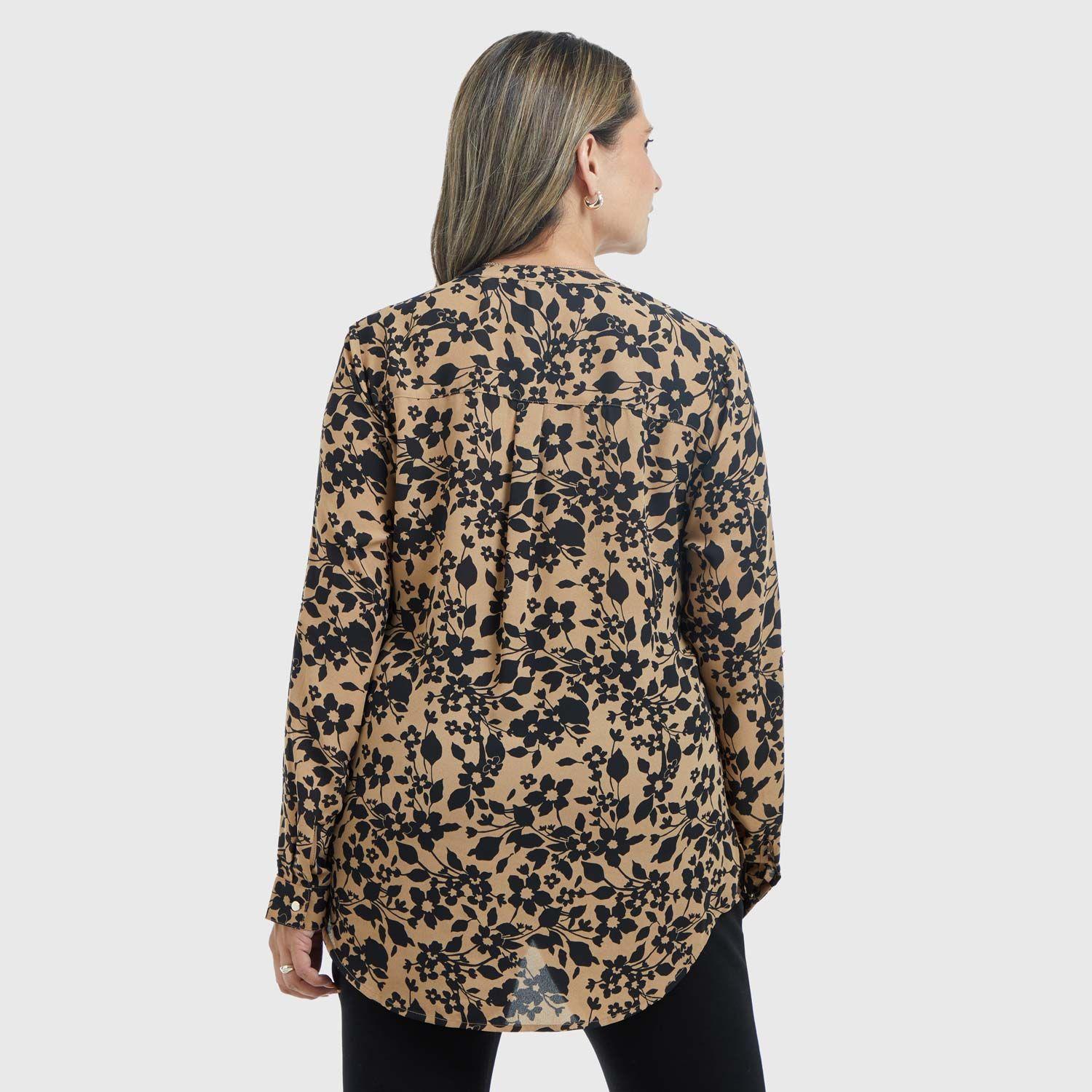 Blusa Mujer Lisa Estampado Camel-2