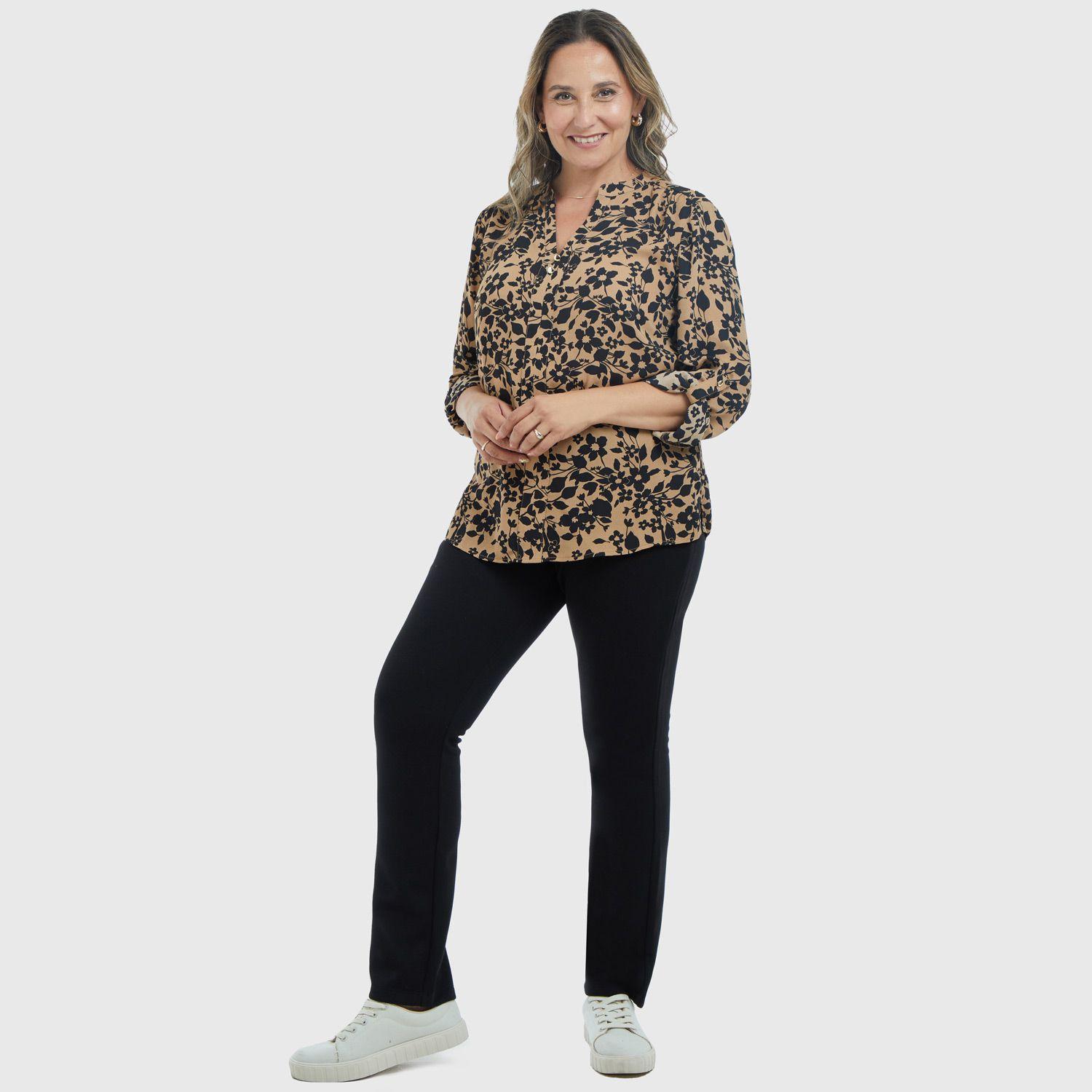 Blusa Mujer Lisa Estampado Camel-3