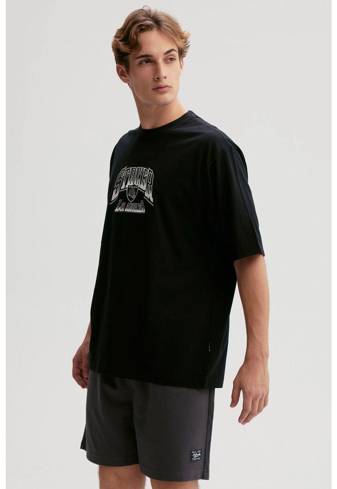 Polera Hombre Print Negro - V-1