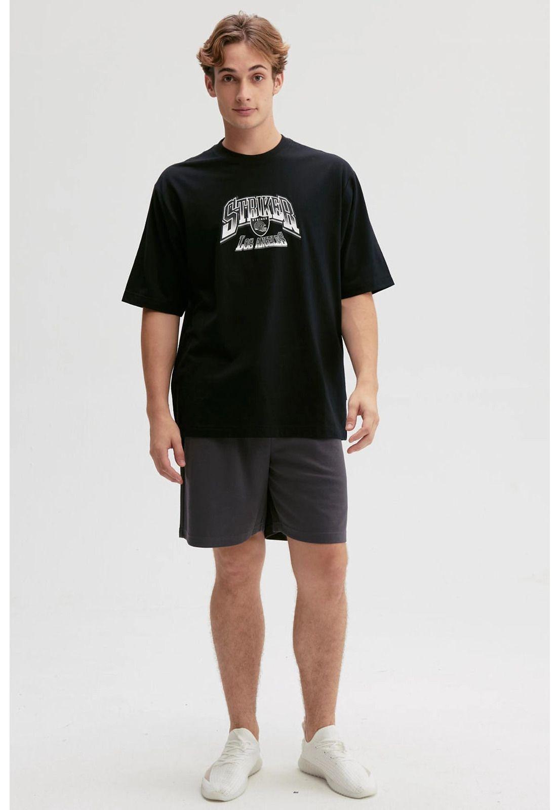 Polera Hombre Print Negro - V-3