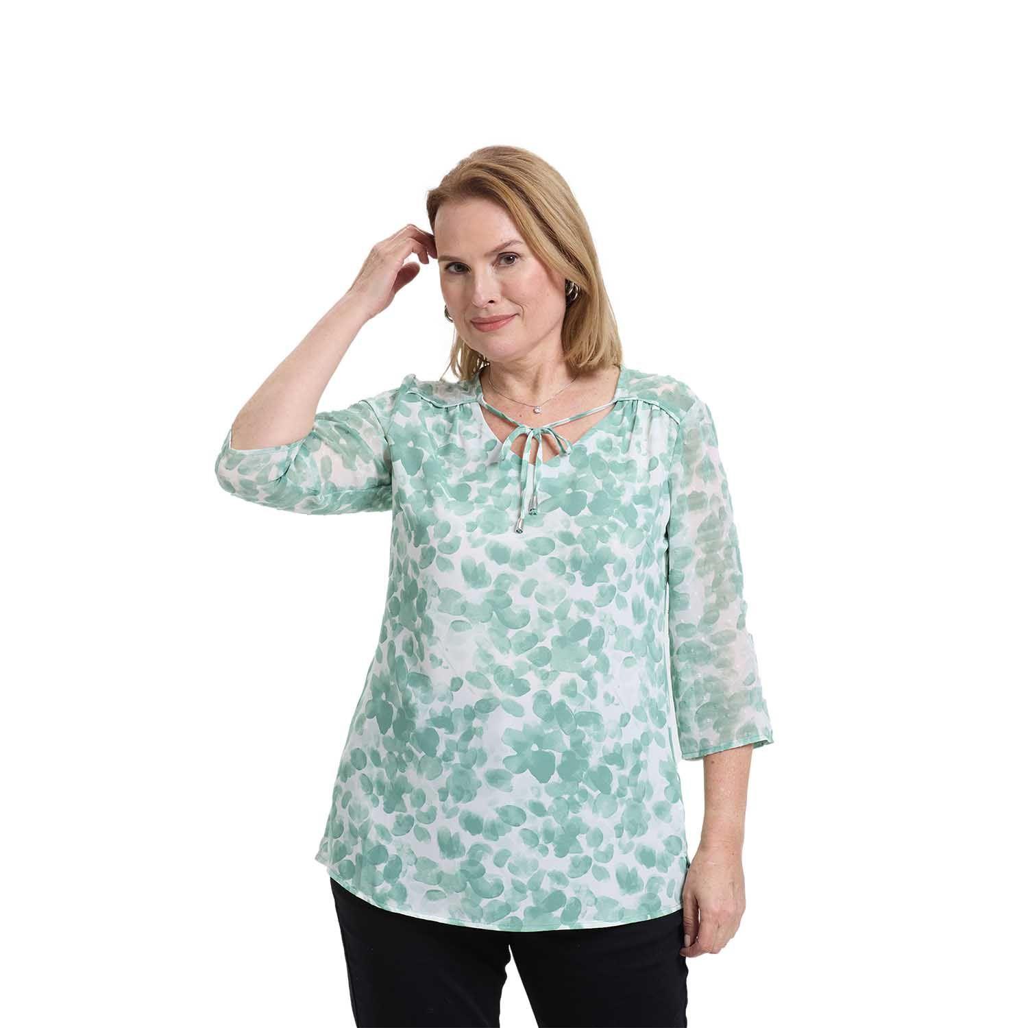 Blusa Mujer Cuello V Rapport Verde Fashion's Park-0