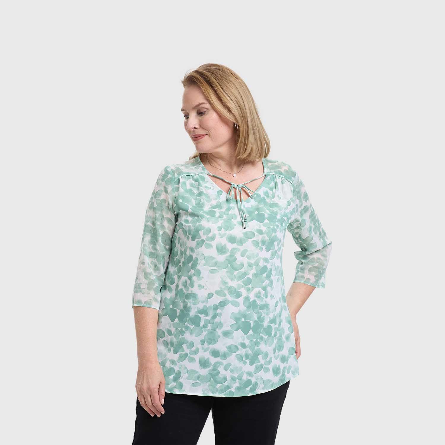 Blusa Mujer Cuello V Rapport Verde Fashion's Park-1