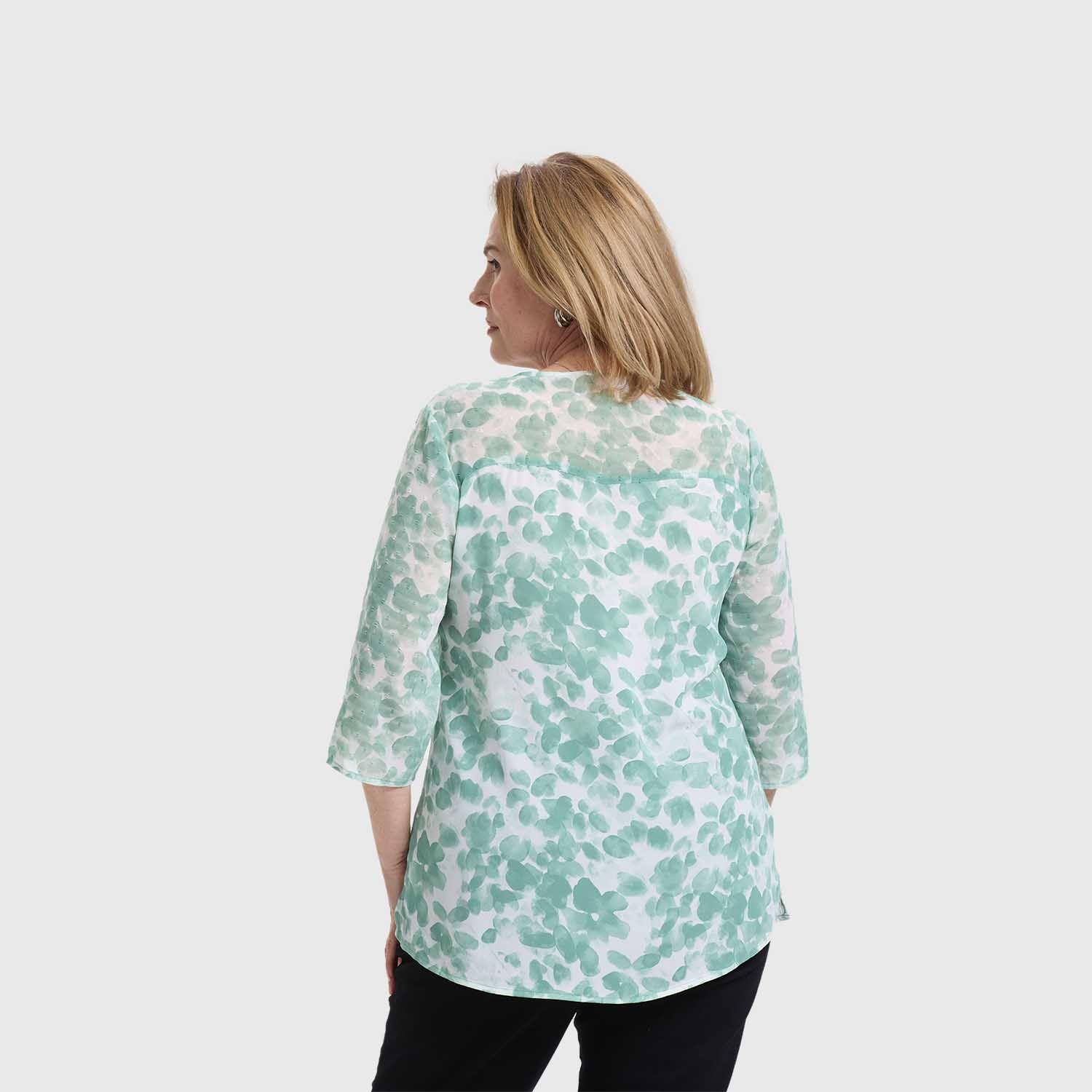 Blusa Mujer Cuello V Rapport Verde Fashion's Park-2