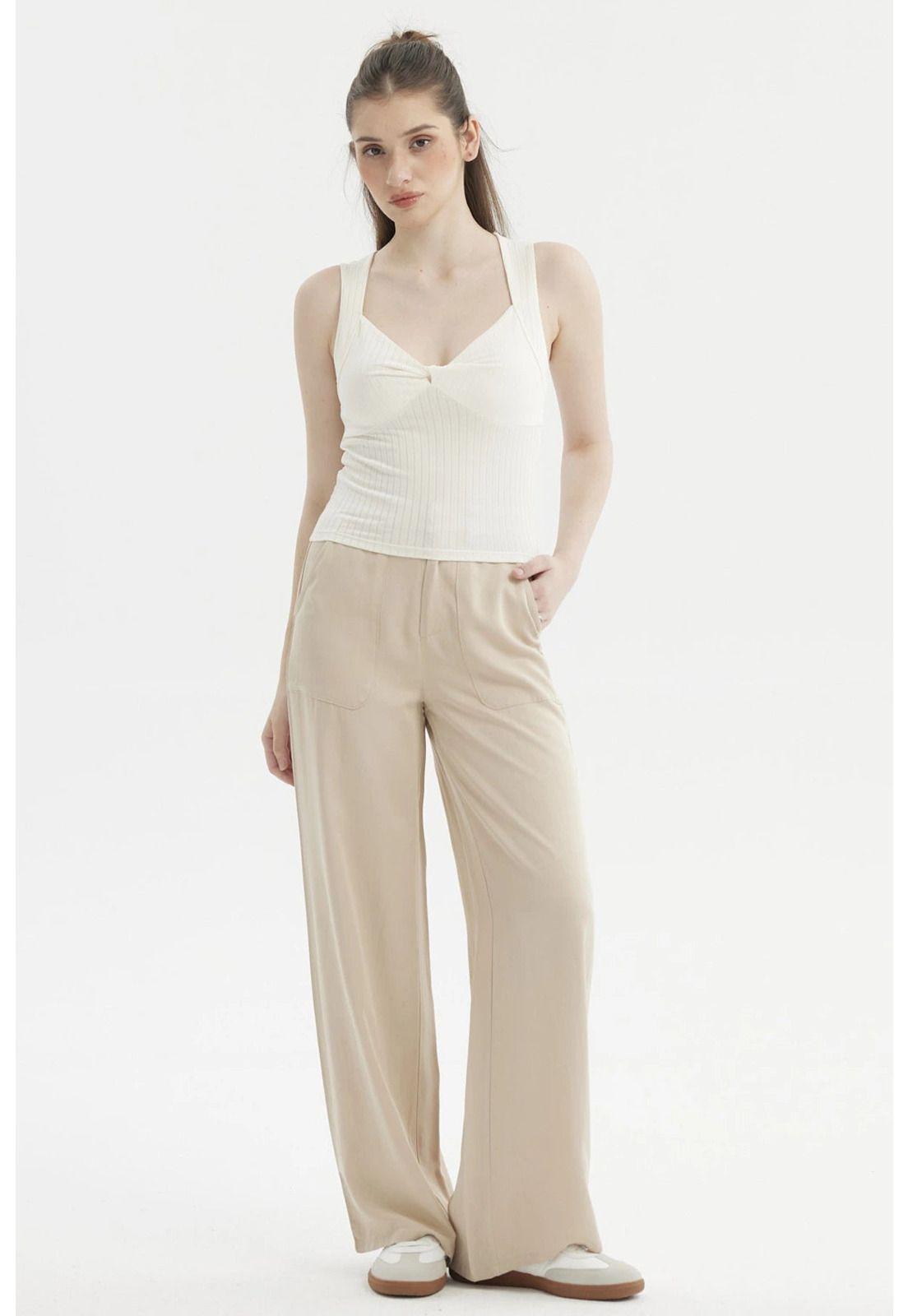 Polera Mujer Escote Corazón Beige-7