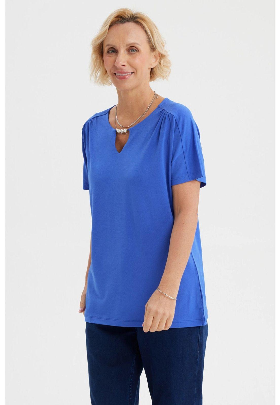 Polera Mujer Detalle Perlas Azulino-1