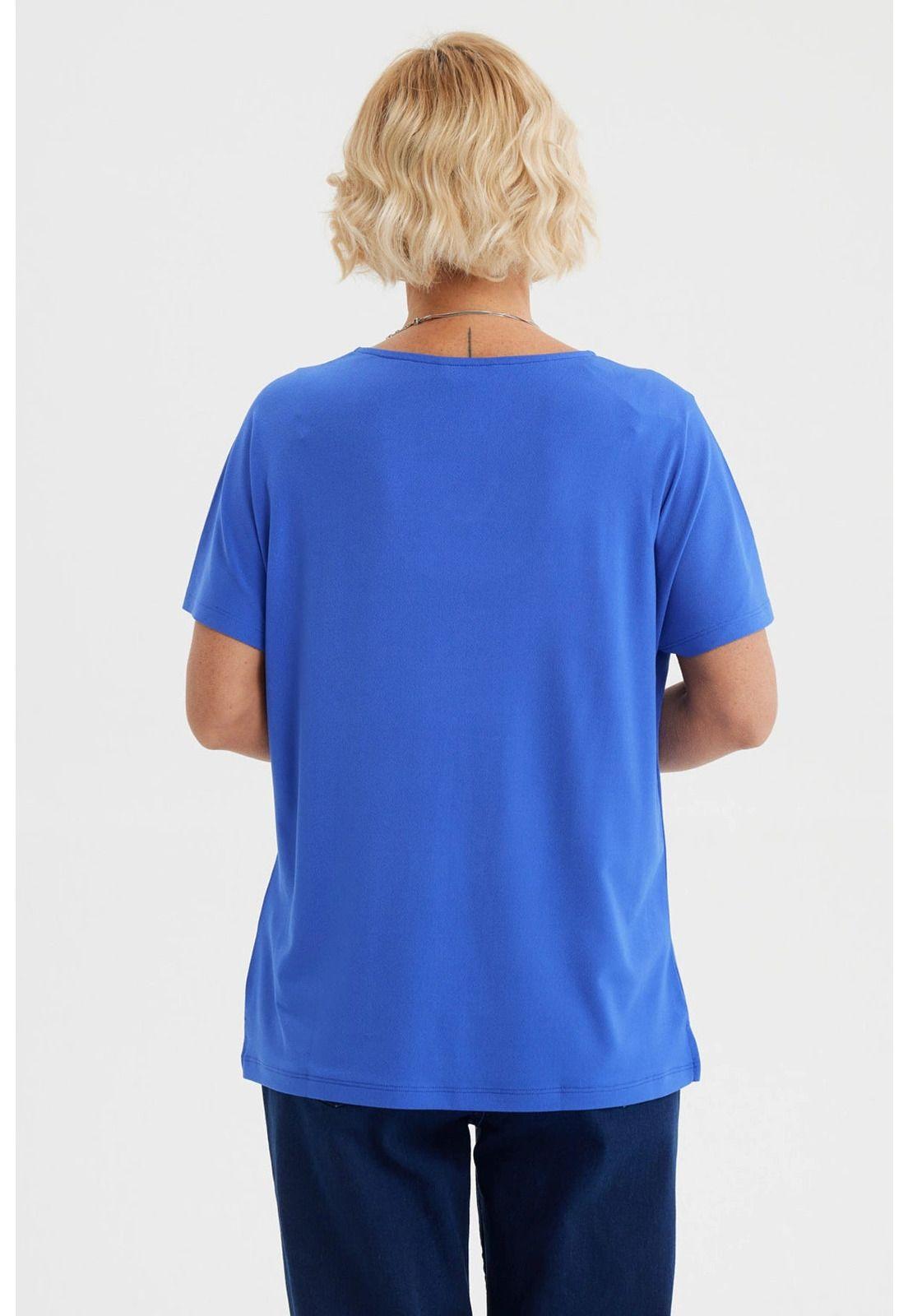 Polera Mujer Detalle Perlas Azulino-2