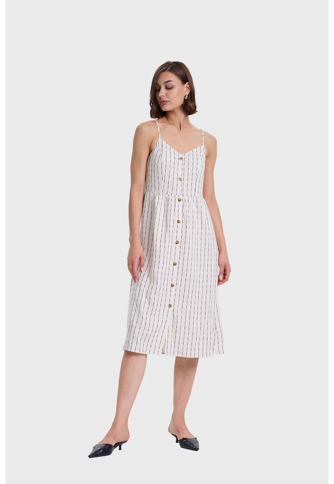 Vestido Mujer Pabilo Lino Crudo-3