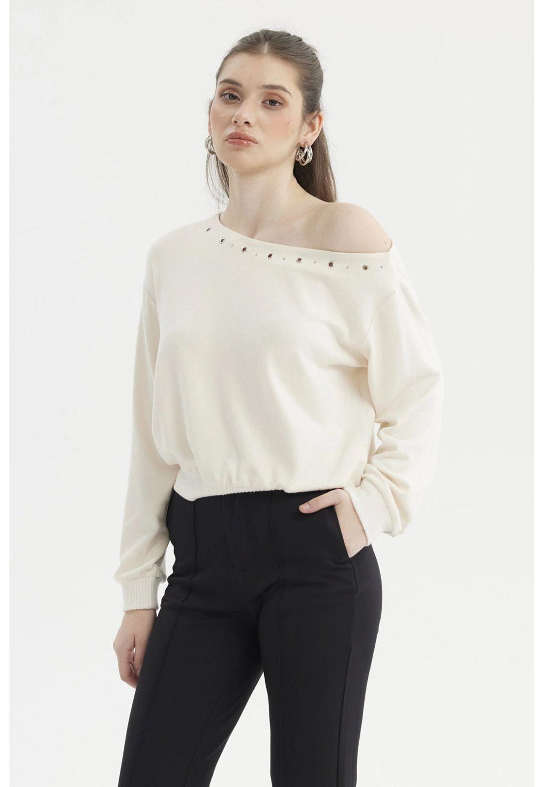 Sweater Mujer Slim Crudo-0