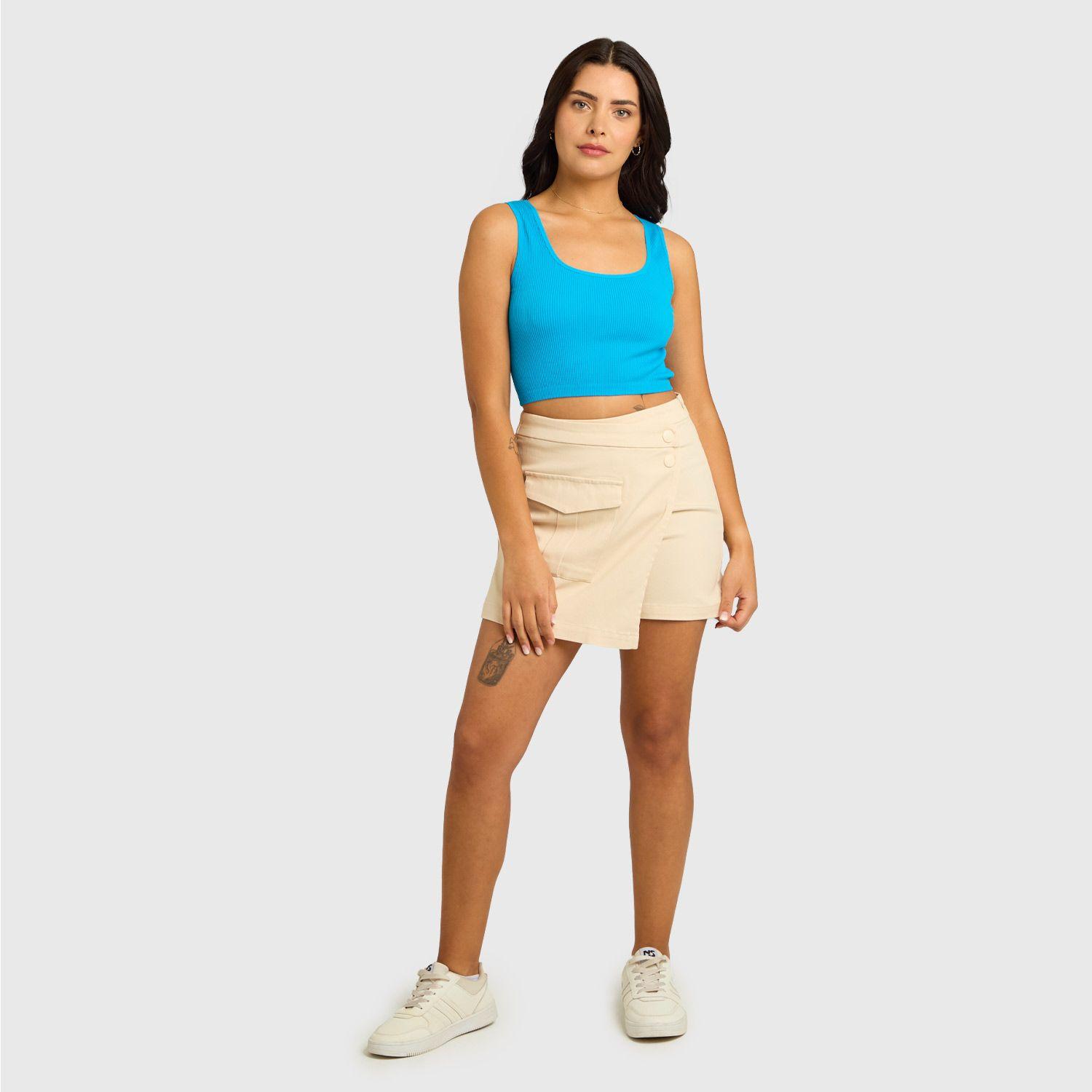Polera Mujer Seamless Azul Claro Fashion's Park-3
