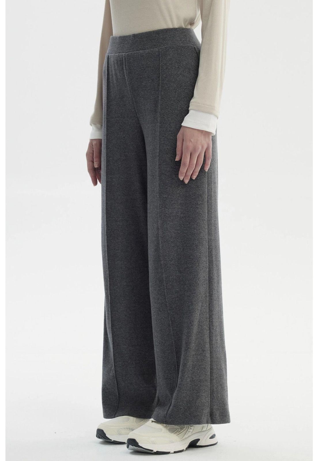 Pantalón Mujer Camman Calce Recto Cortes Gris-1