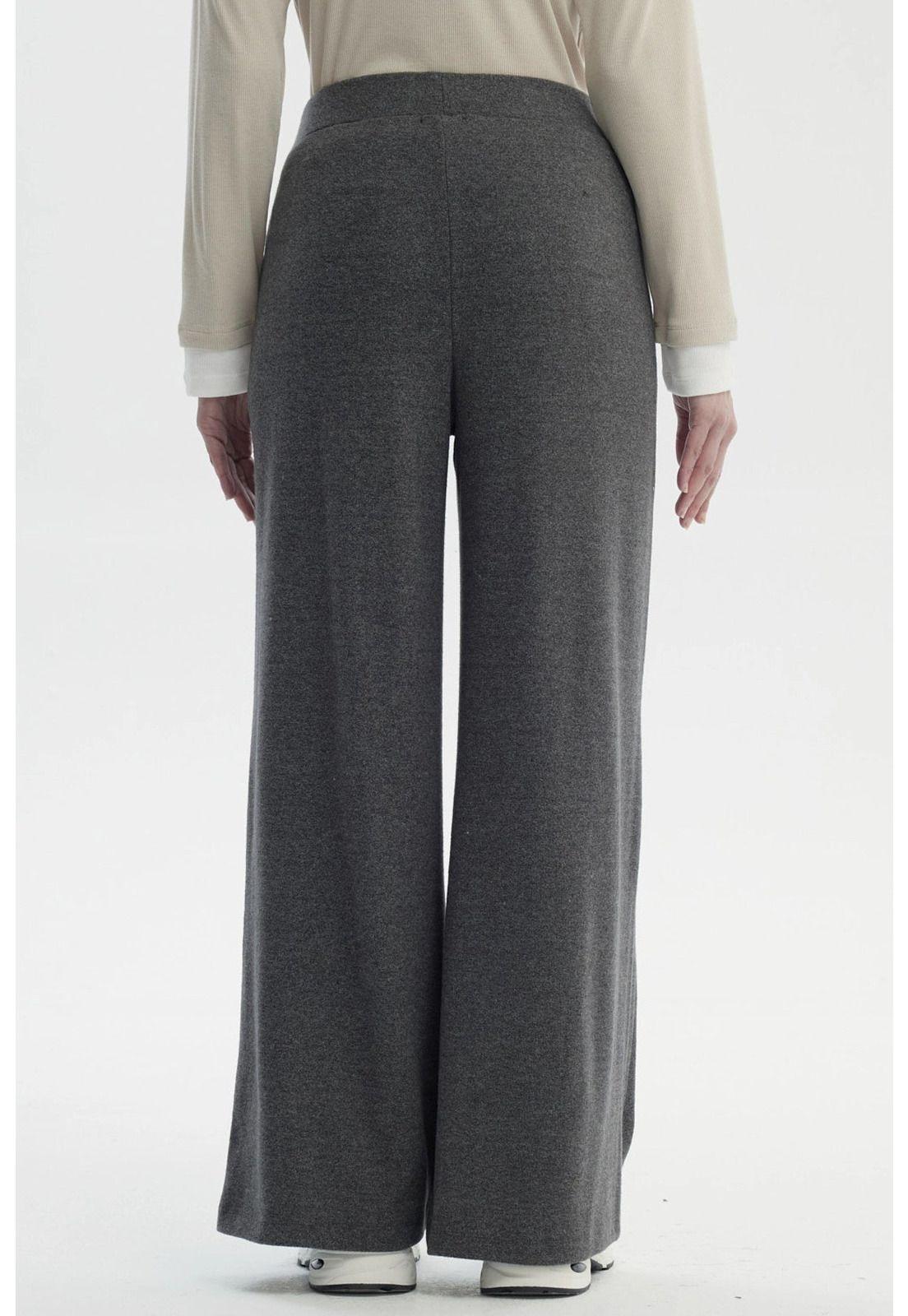 Pantalón Mujer Camman Calce Recto Cortes Gris-2