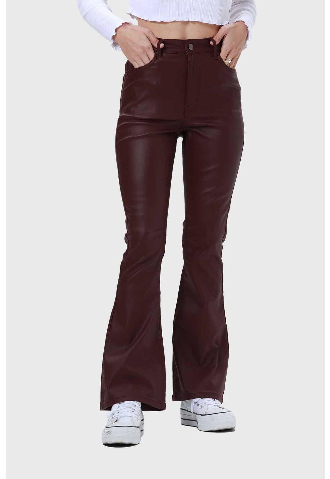 Jeans Mujer Flare Engomado Chocolate-0