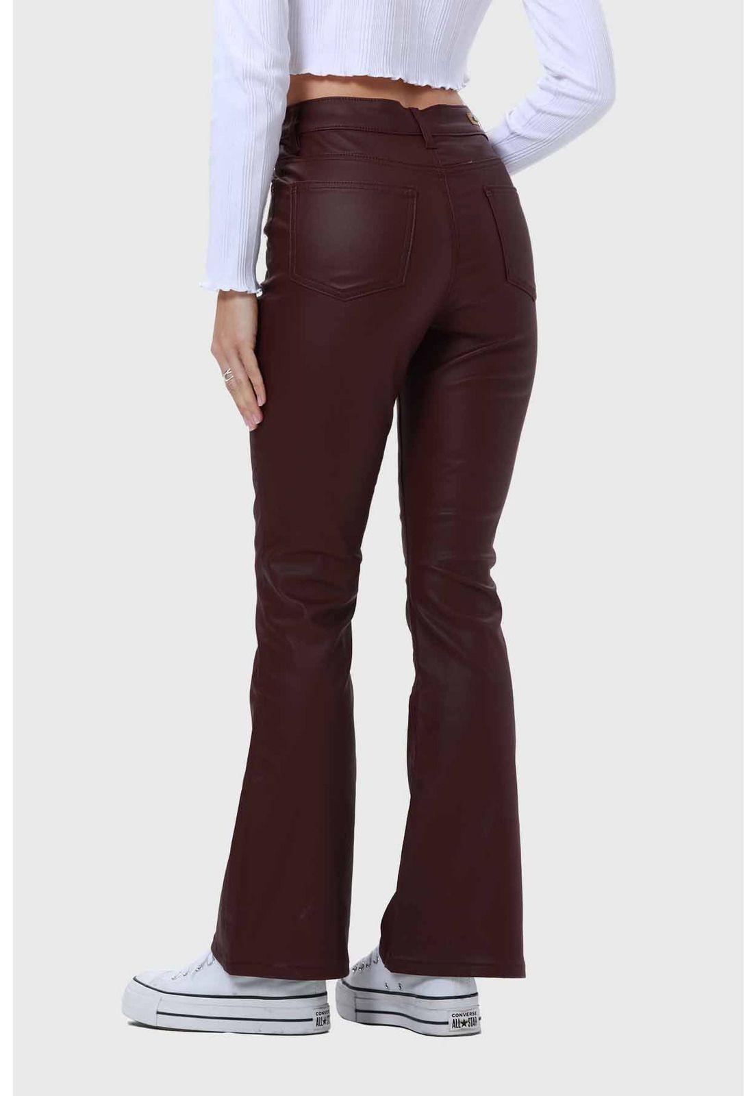 Jeans Mujer Flare Engomado Chocolate-2