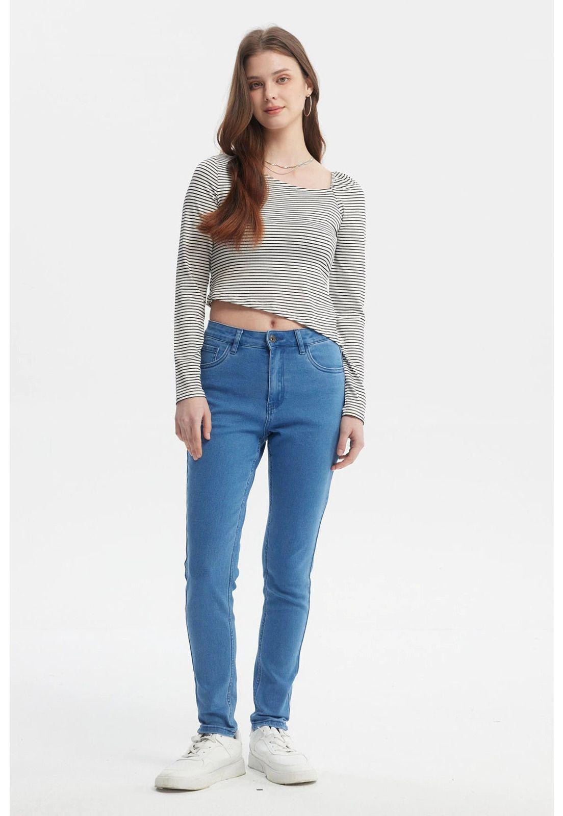 Polera Mujer Asimétrica Rayas Crudo-3