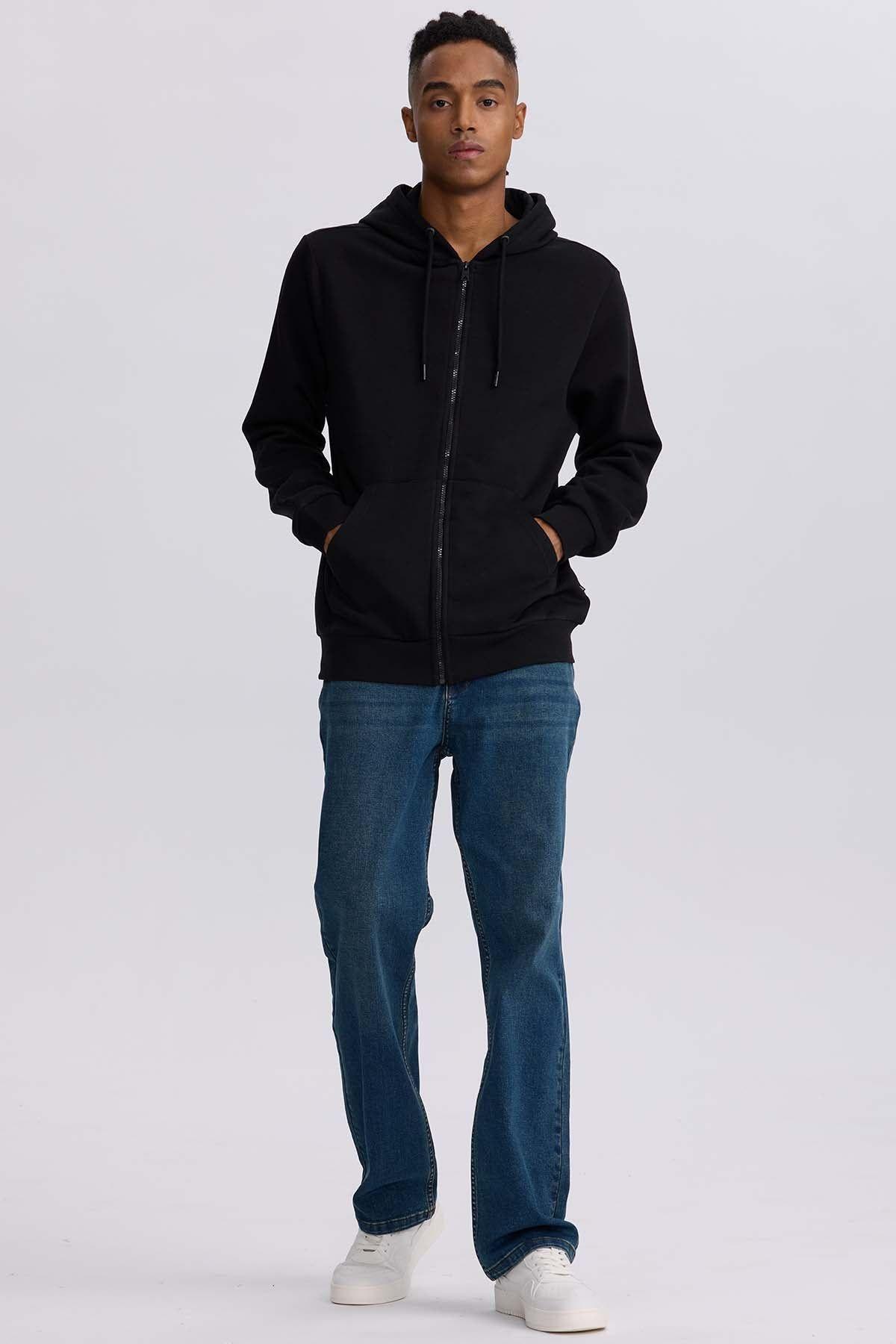 Polerón Hombre Full Zipper Negro-3