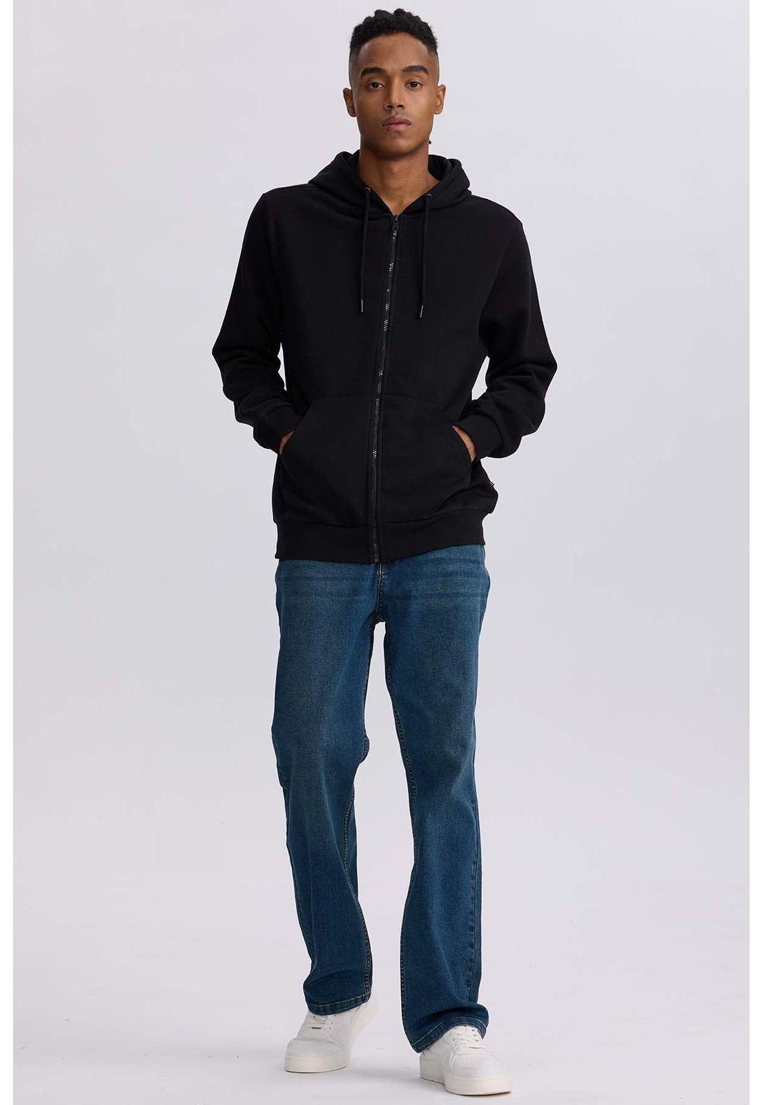 Polerón Hombre Full Zipper Negro - ll-3