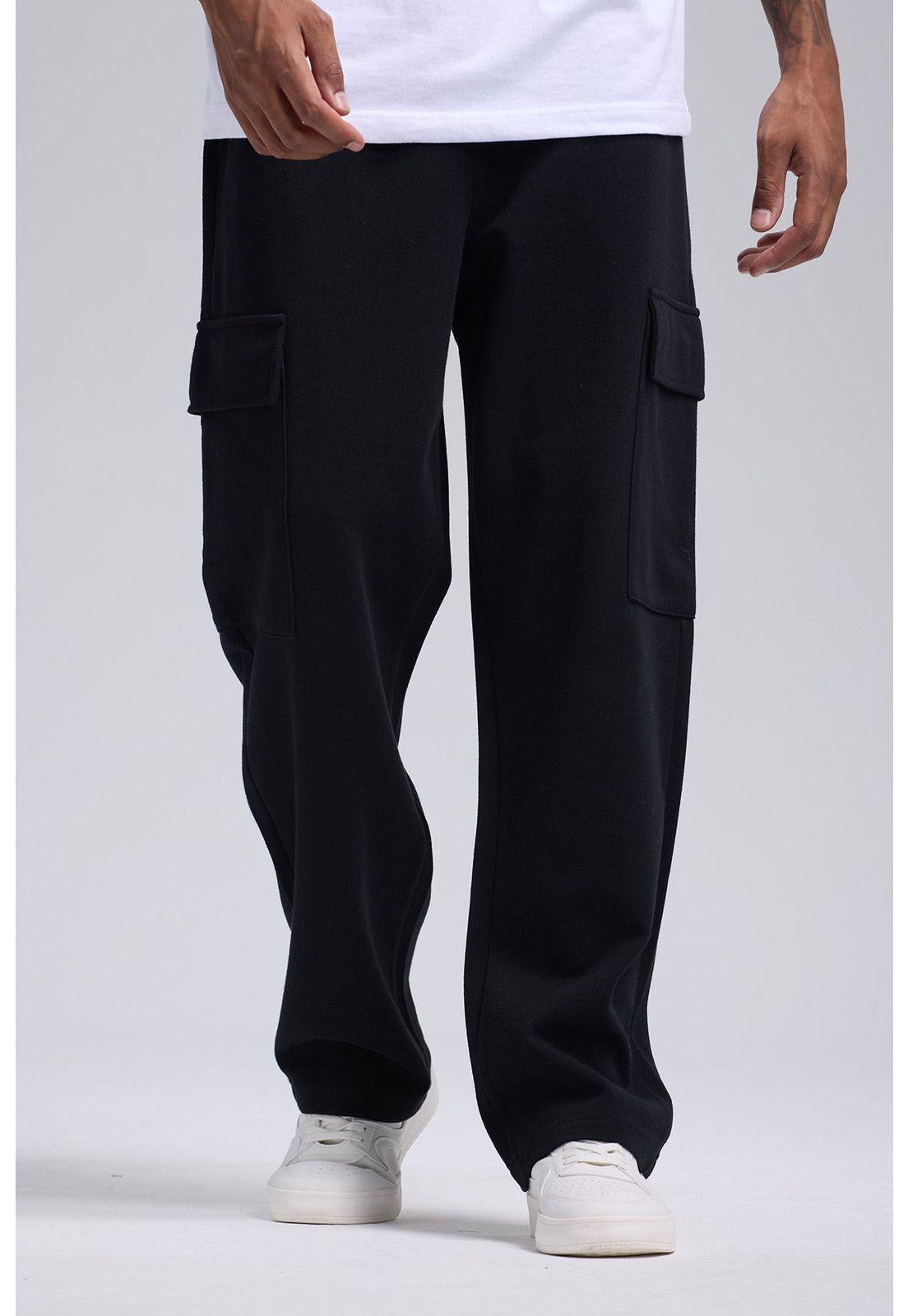 Pantalón Hombre Cargo Negro-0