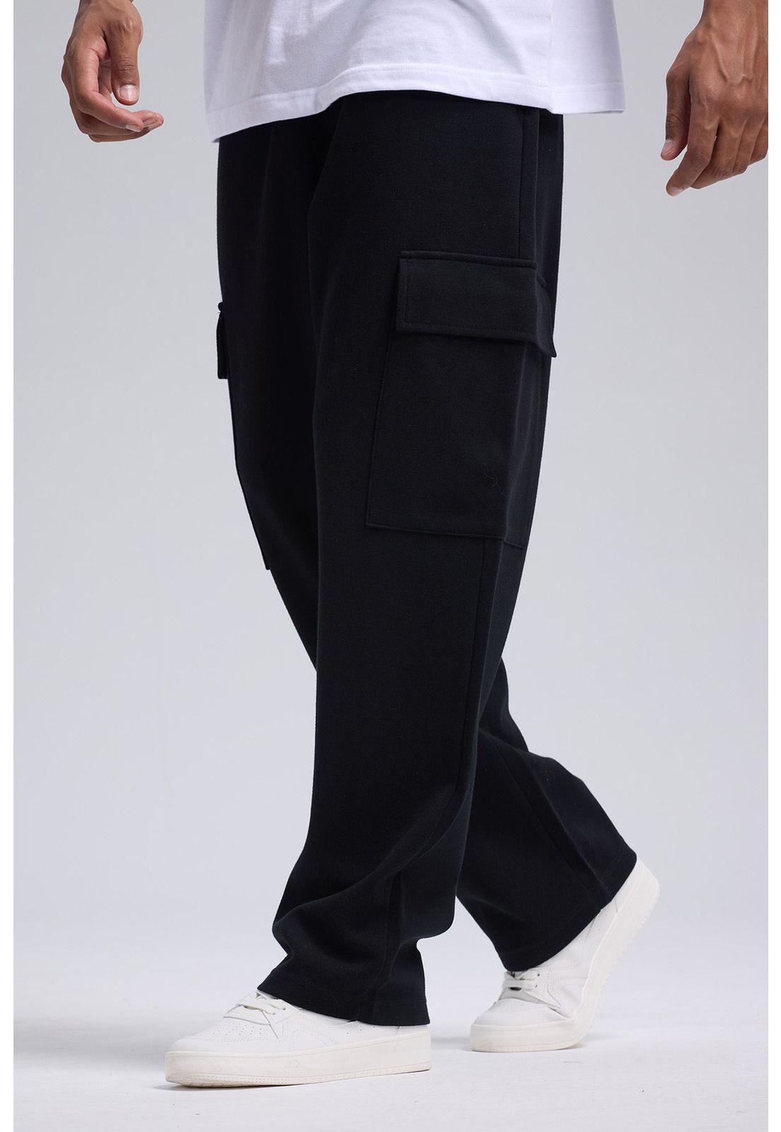 Pantalón Hombre Cargo Negro-1