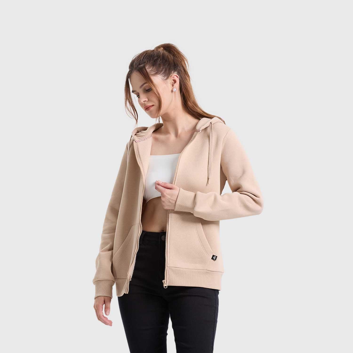 Polerón Mujer Hoodie Beige Fashion's Park-1