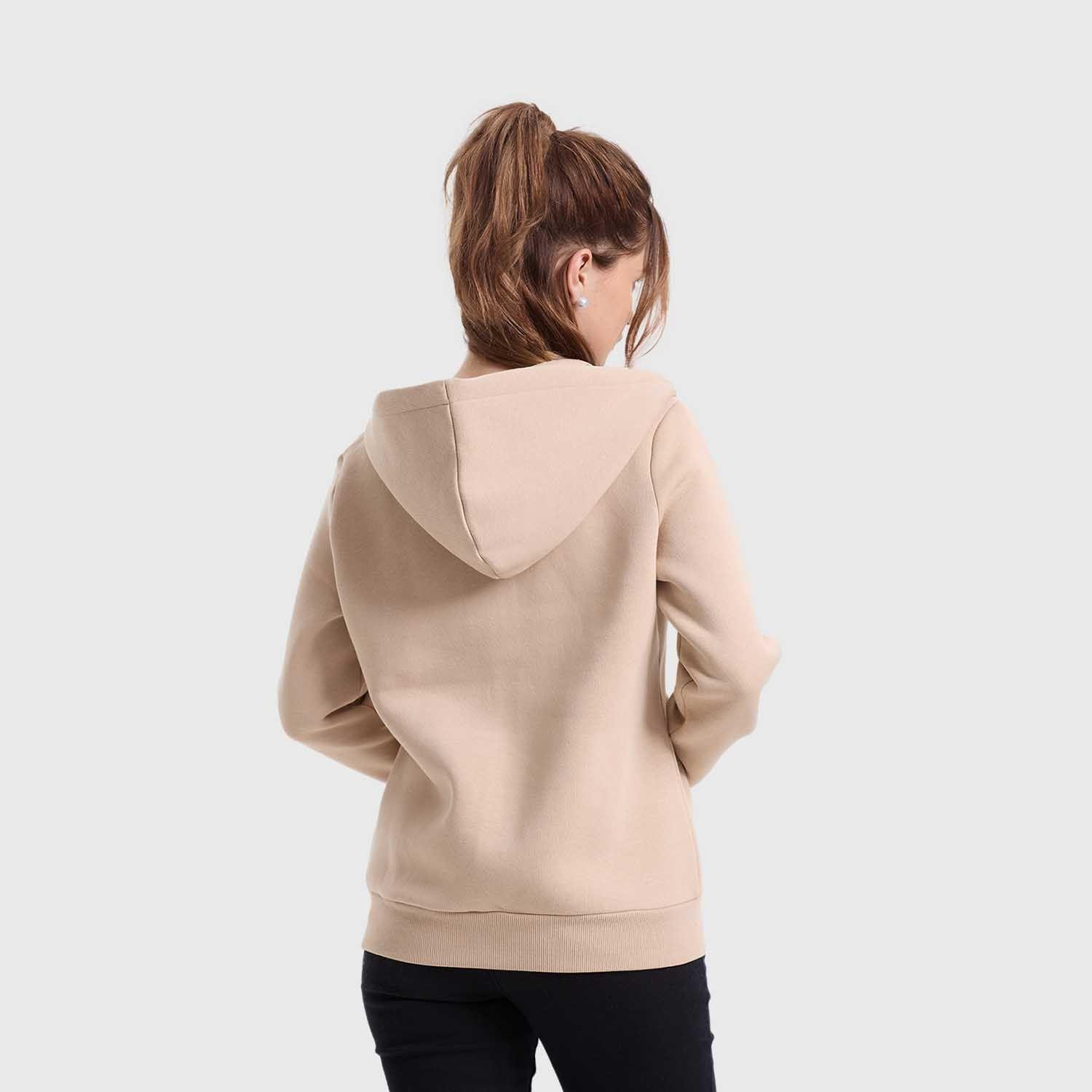 Polerón Mujer Hoodie Beige Fashion's Park-2