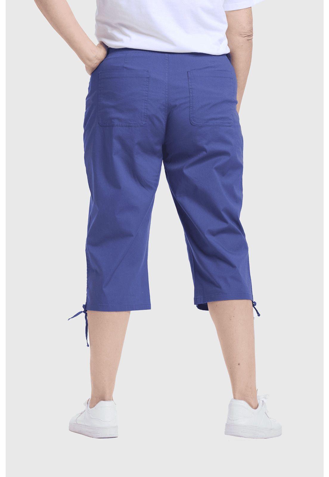 Pantalón Mujer Con Cortes Y Apertura Azul - ll-2