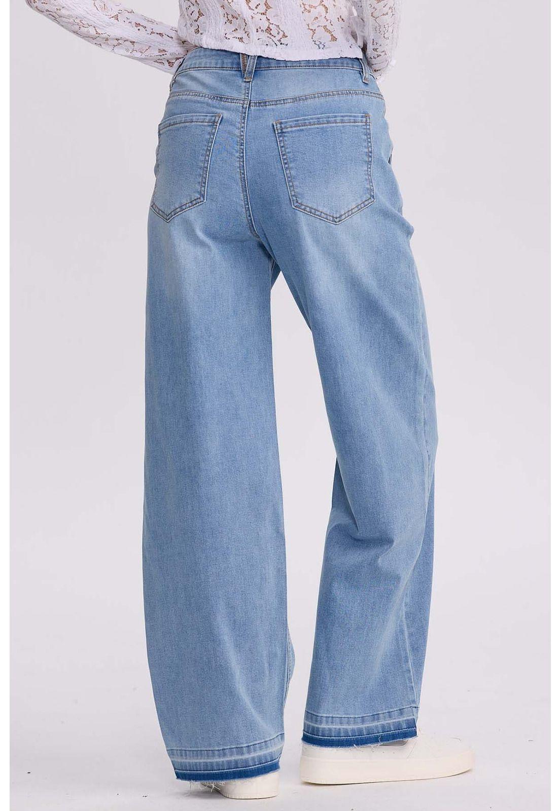 Jeans Mujer Calce Recto Línea Azul-2